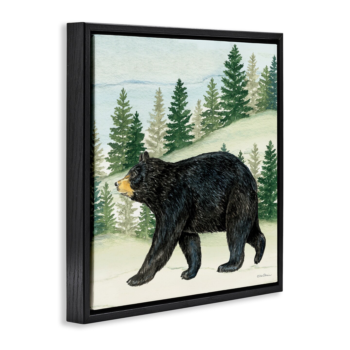 Stupell Industries Black Bear In Woods Floating Frame, design by Deb Strain