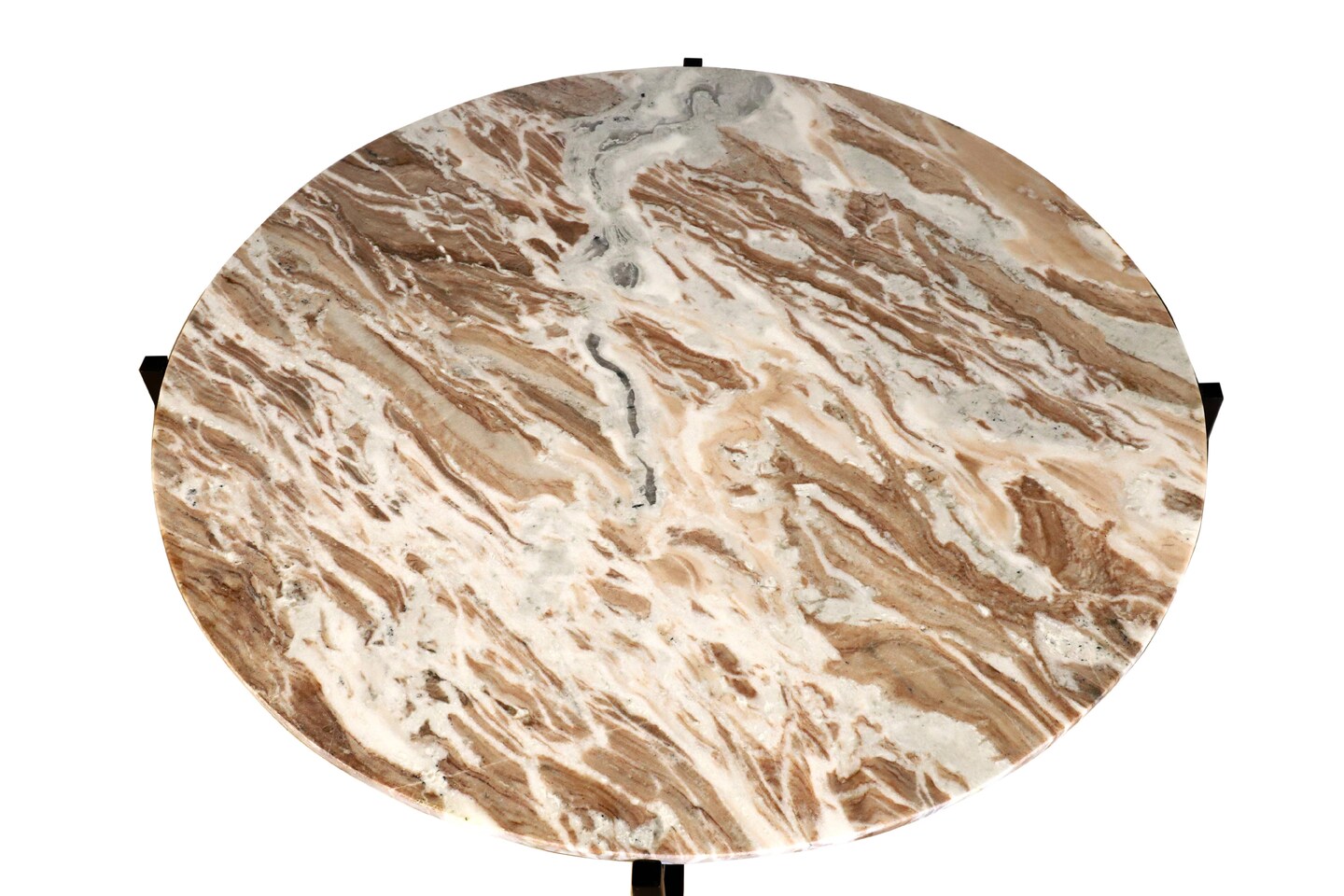 Brown Marble Nesting Table with Metallic Grey Metal Frame (17" Height) | Elegant & Sturdy Side Table | Space-Saving Modern Design | Perfect for Living Room, Bedroom, Office & Home Décor