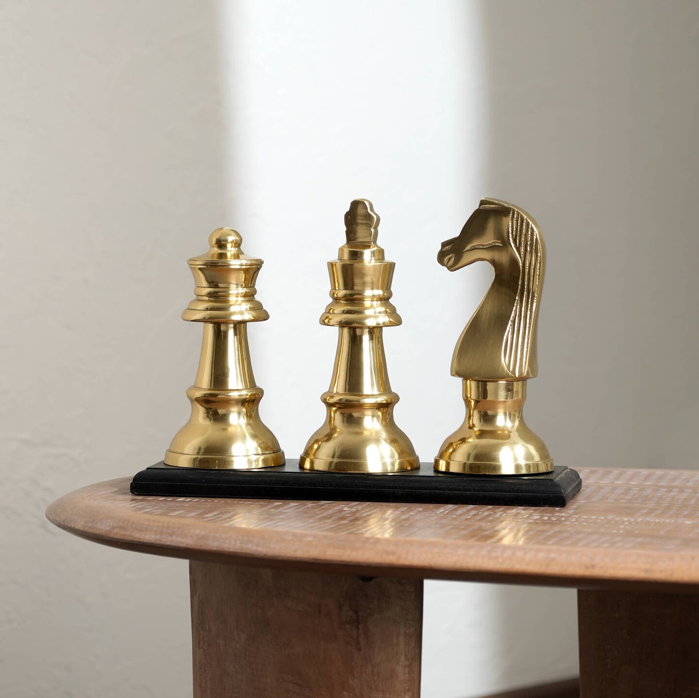 Decorative Aluminum Chess Piece on Base-Gold - Tabletop Object