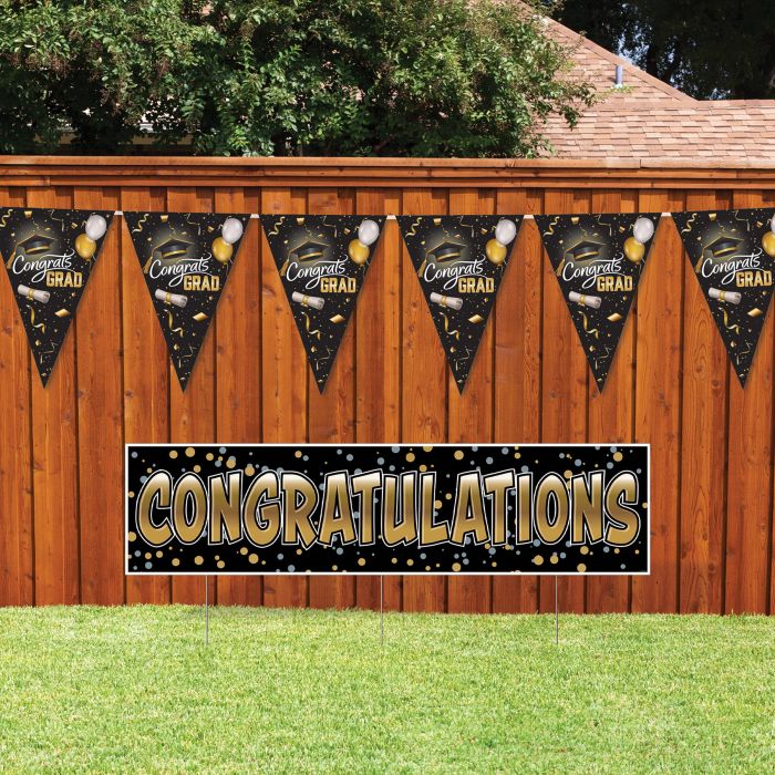 12 Pack Beistle Graduation Oversized Pennant Banner