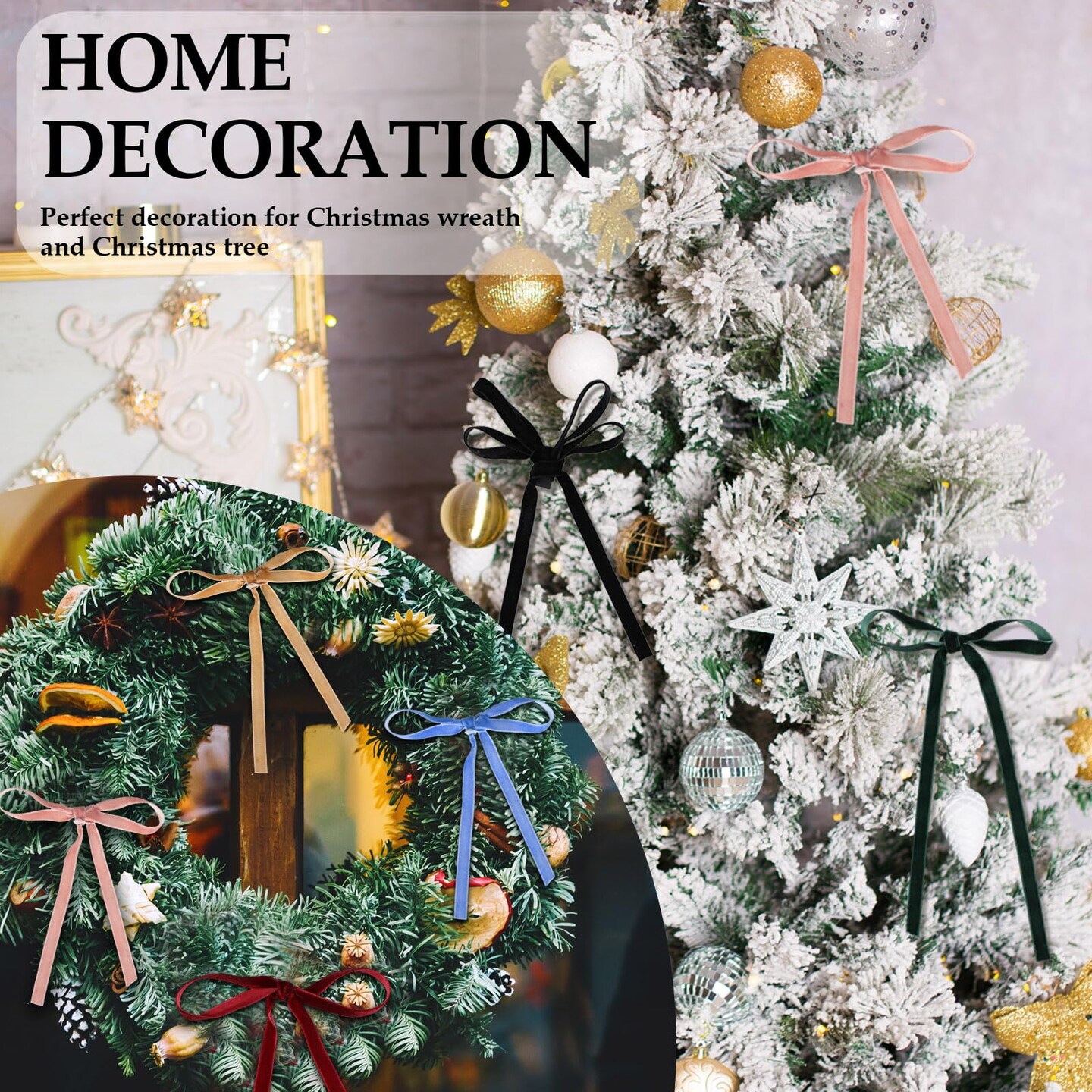 6 Rolls Velvet Ribbon 3/8 Inch Wide Total 150 Yards Single Face Thin Velvet Ribbon for Wrapping Gift, Valentine&#x27;s Day Tree Garland Decoration Wreath Craft Bow Making