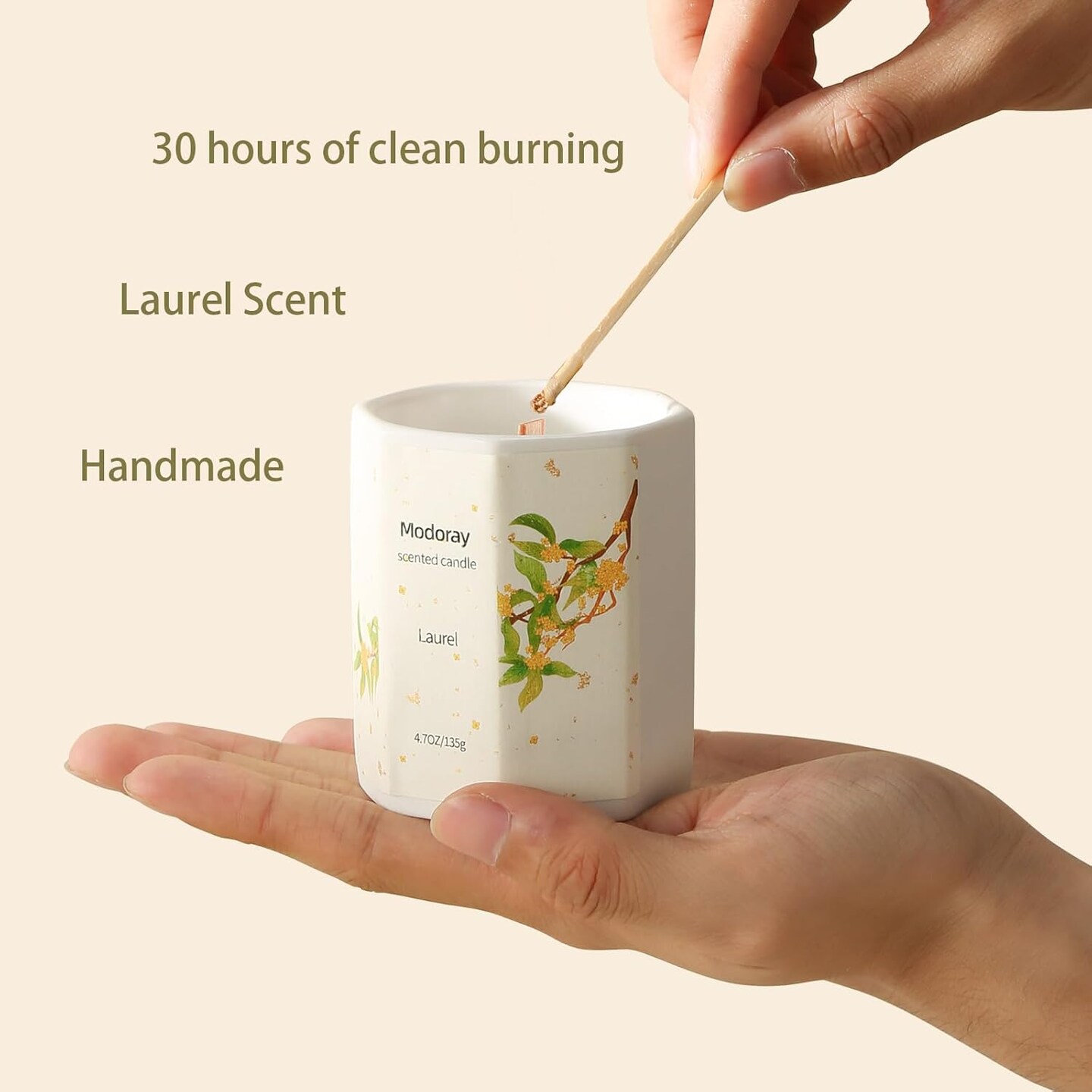 Scented Candle, Candles for Home Scented, Aromatherapy Candle&#xFF0C;Long Lasting Natural Soy Candles&#xFF0C;Wood Wick Candles