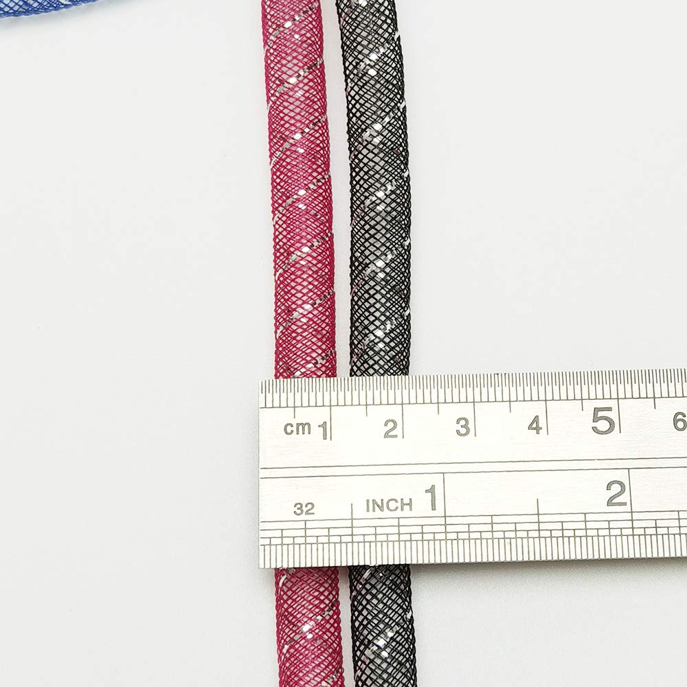 Craft Assorted 13 Colors 26Yards Solid Mesh Tube Deco Flex for Wreaths Crafts (Mix, 3/8&#x22;(8mm))