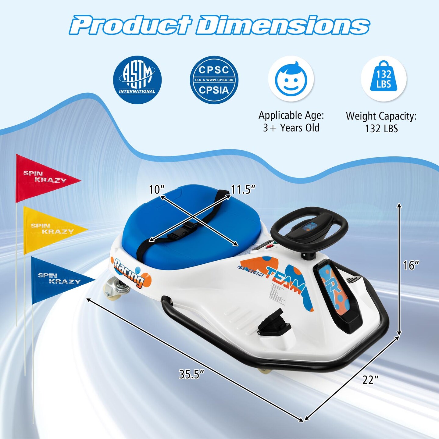 Electric 24V Drifting Go Kart for Kids with 360° Spin & Wireless Connection