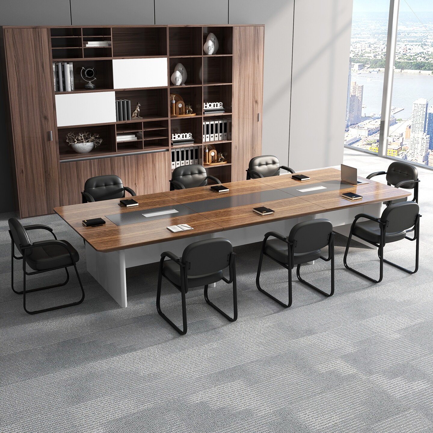 Set of 2 Waiting Room Reception Chairs with Padded Arm Rest and Sled Base