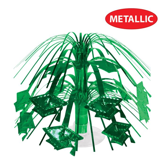 12 Pack Beistle Green Grad Cap Mini Cascade Centerpiece
