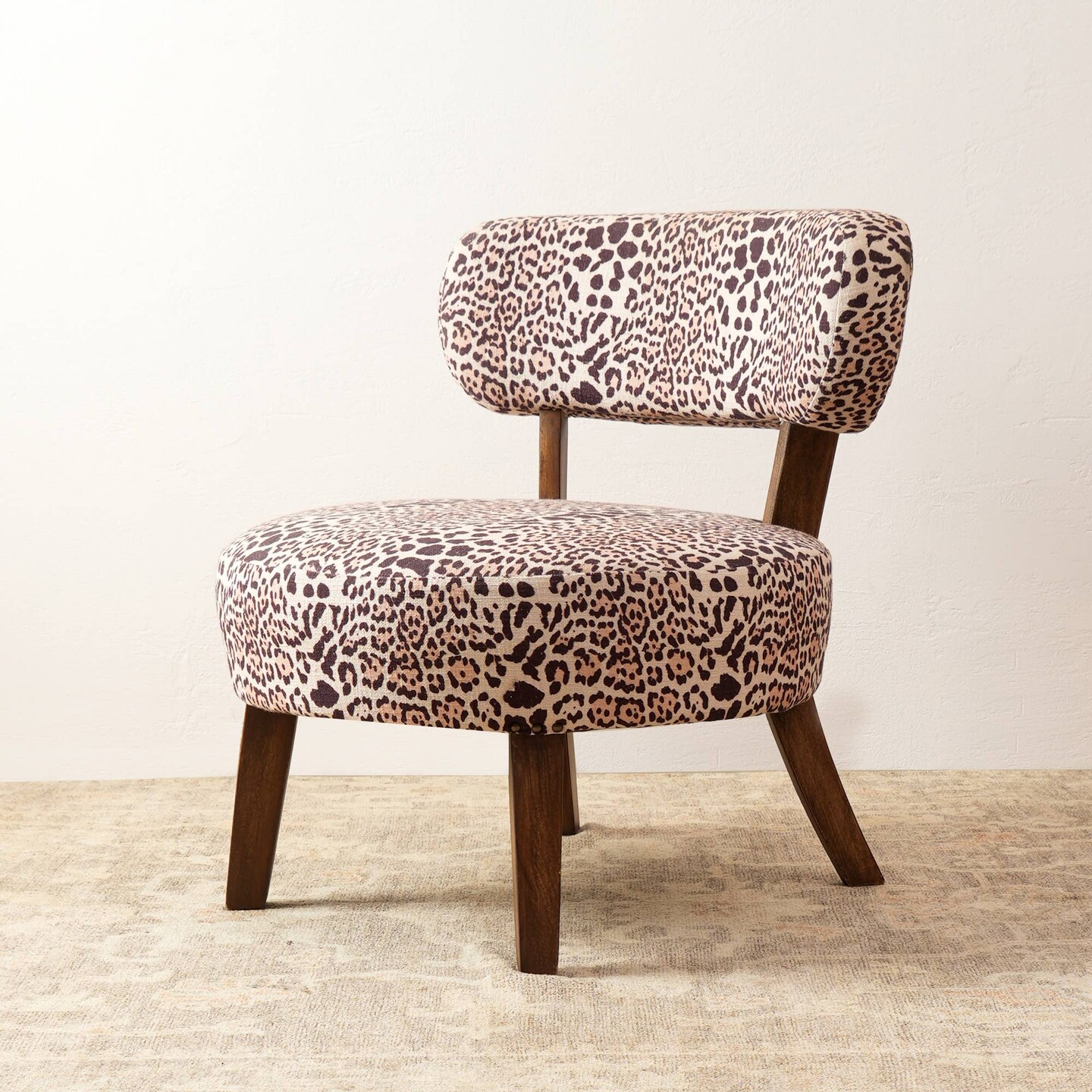 Decorative Cheetah Print Upholstered Lounge Chair - 24 X 27 X 29&#x22;