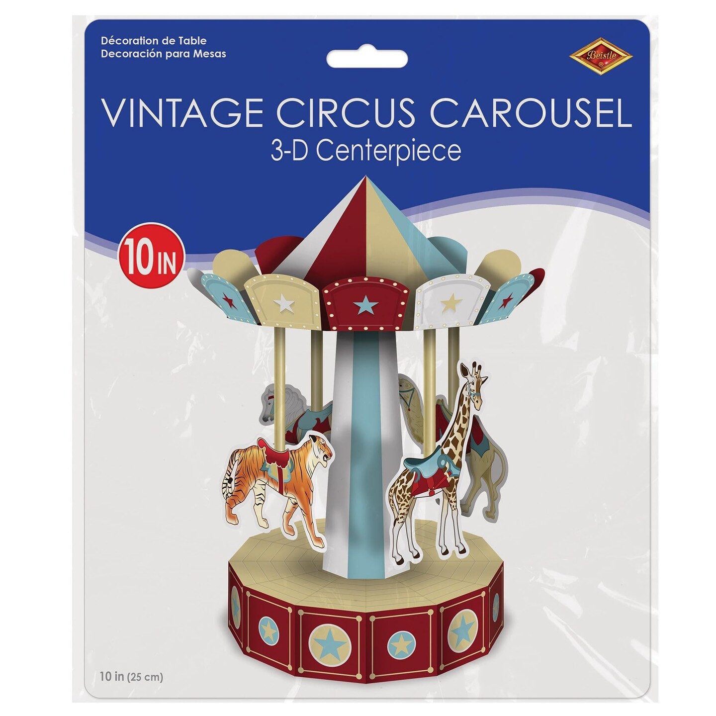 12 Pack Beistle 3-D Vintage Circus Carousel Party Centerpiece