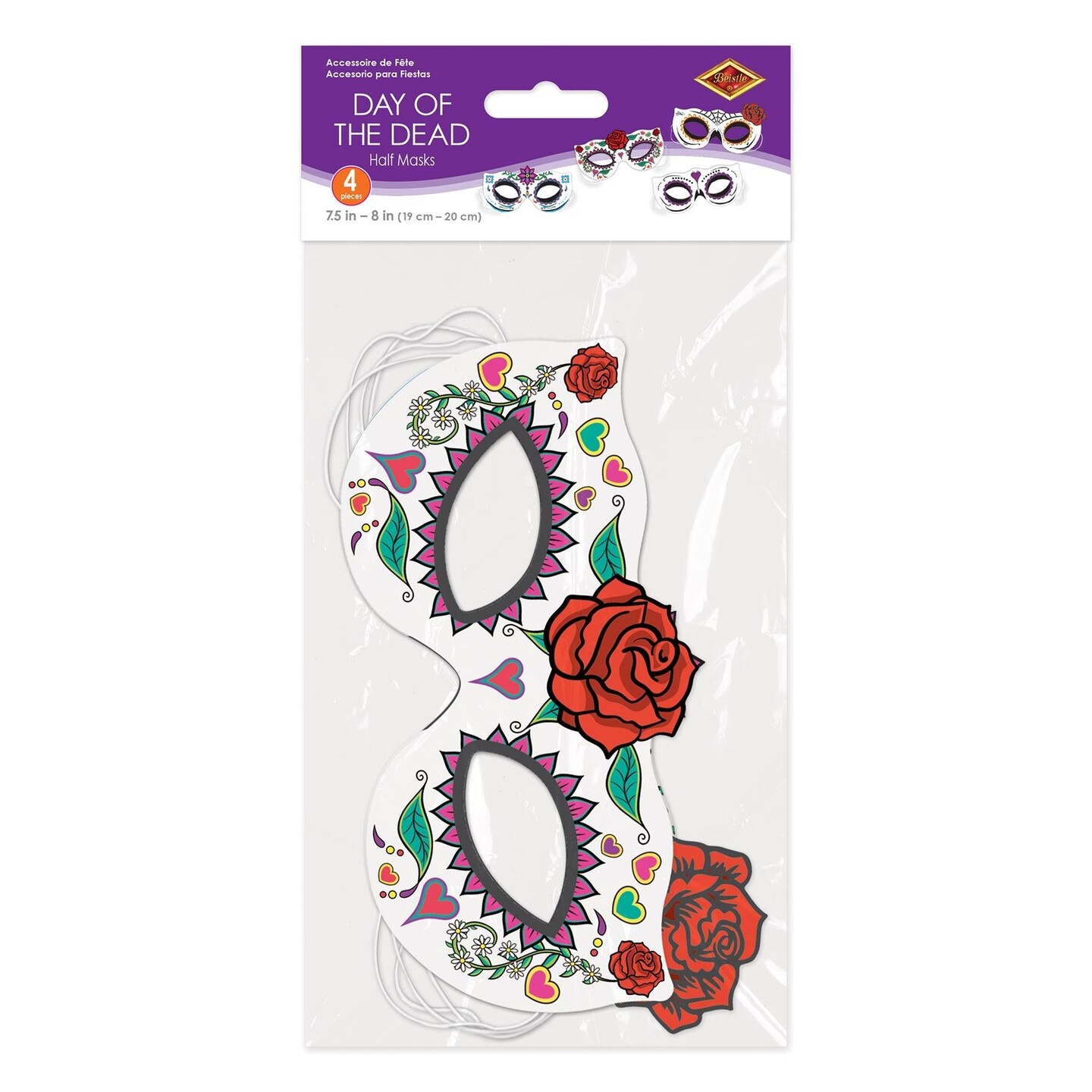 48 Pack Beistle Day Of The Dead Half Masks