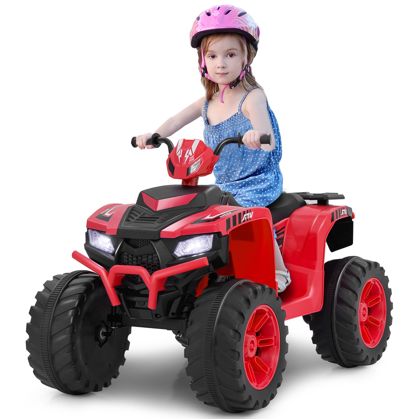 Red 24V Electric Ride-On ATV for Kids with Wireless Connection, 3-8 Years Old
