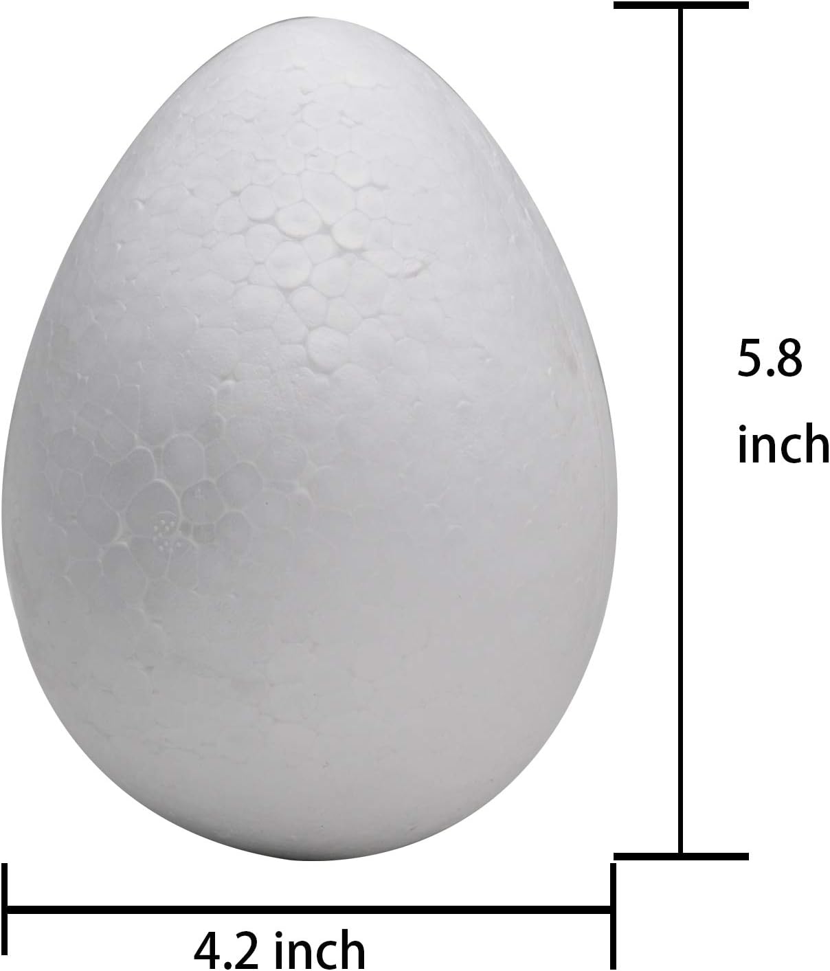 6 Inch 9 Pack White Craft Foam Eggs Smooth for Spring Valentine&#x2019;s Day Easter Holiday Art Crafts Making Handmade DIY Painting School Projects
