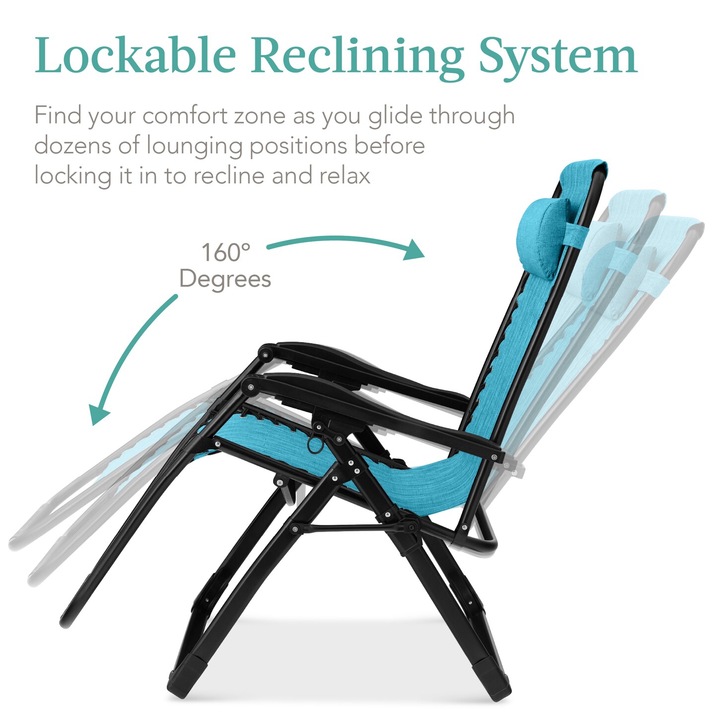 Best Choice Products Oversized Zero Gravity Chair, Folding Recliner w/ Removable Cushion, Side Tray