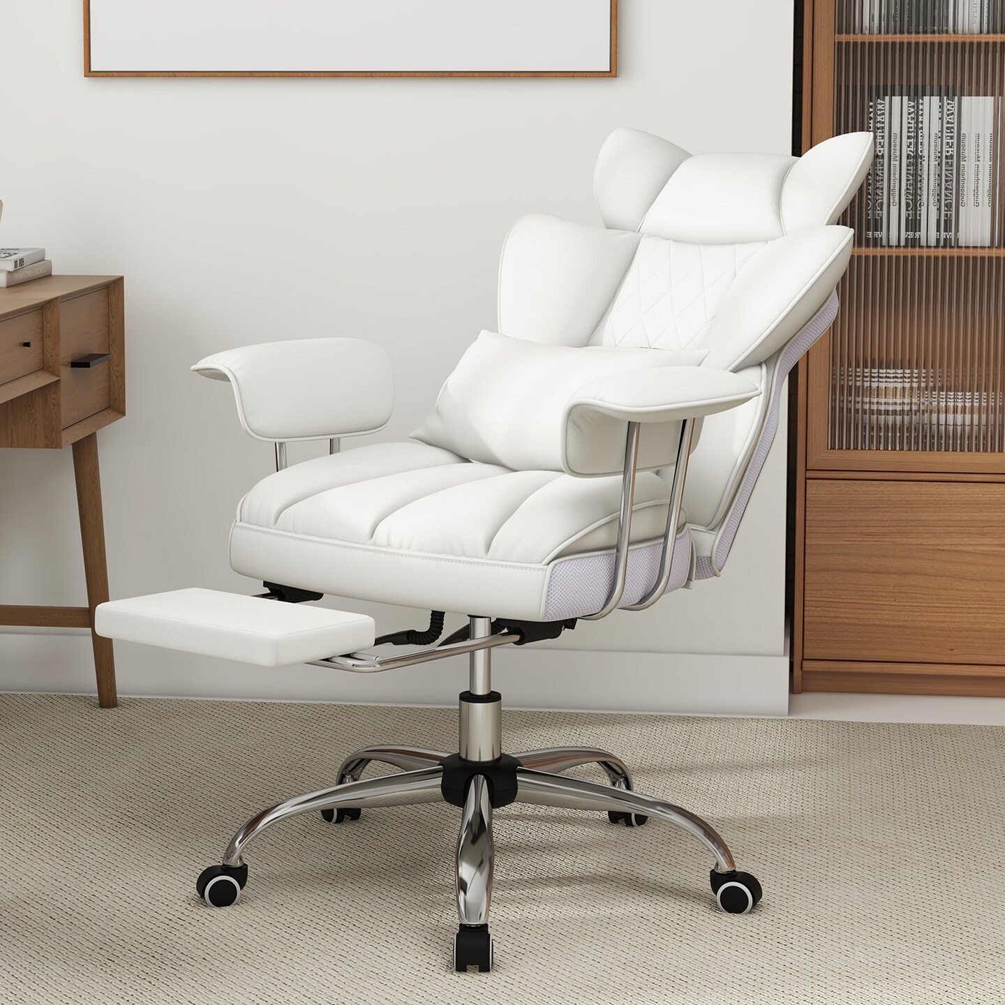 Big and Tall Executive Office Desk Chair with Footrest