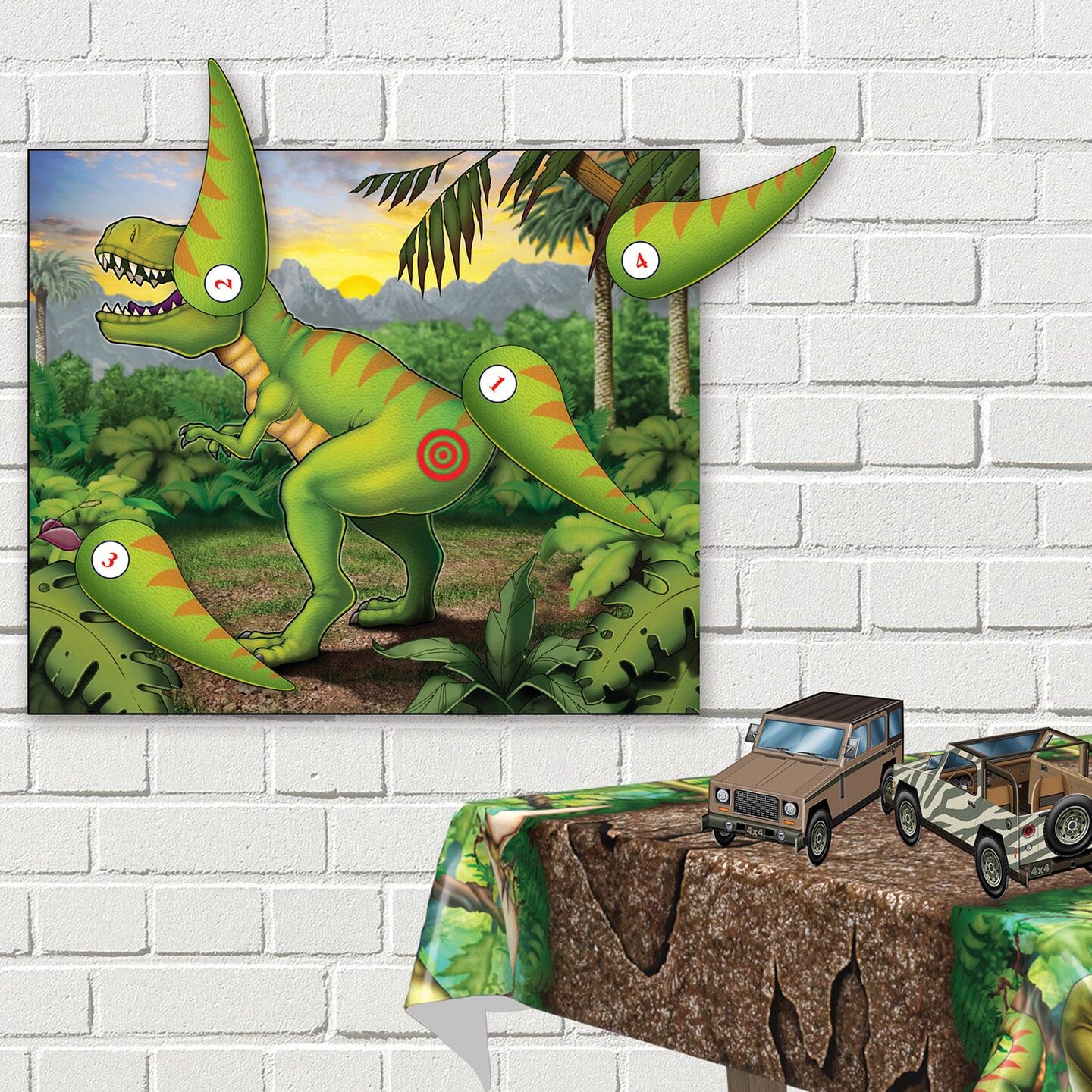 24 Pack Beistle Pin The Tail On The Dinosaur Party Game