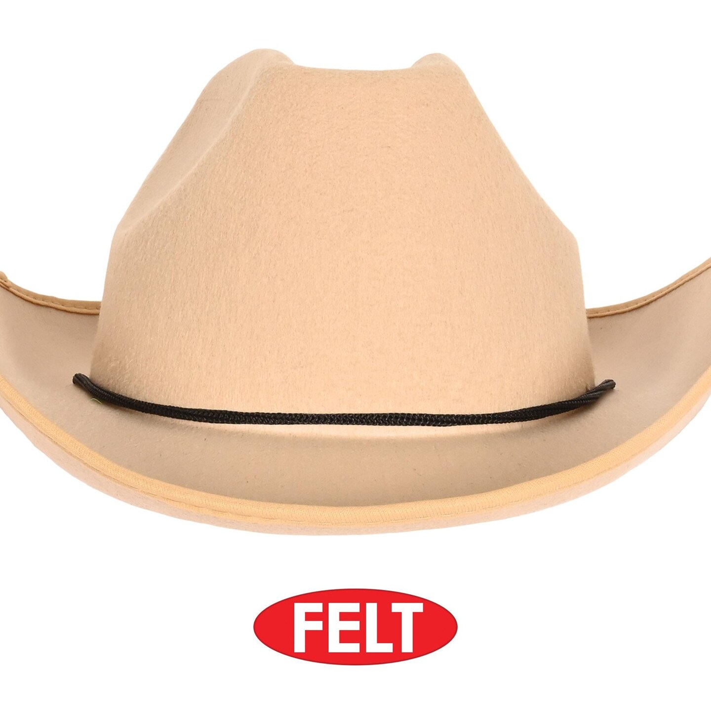 6 Pack Beistle Tan Felt Cowboy Hat