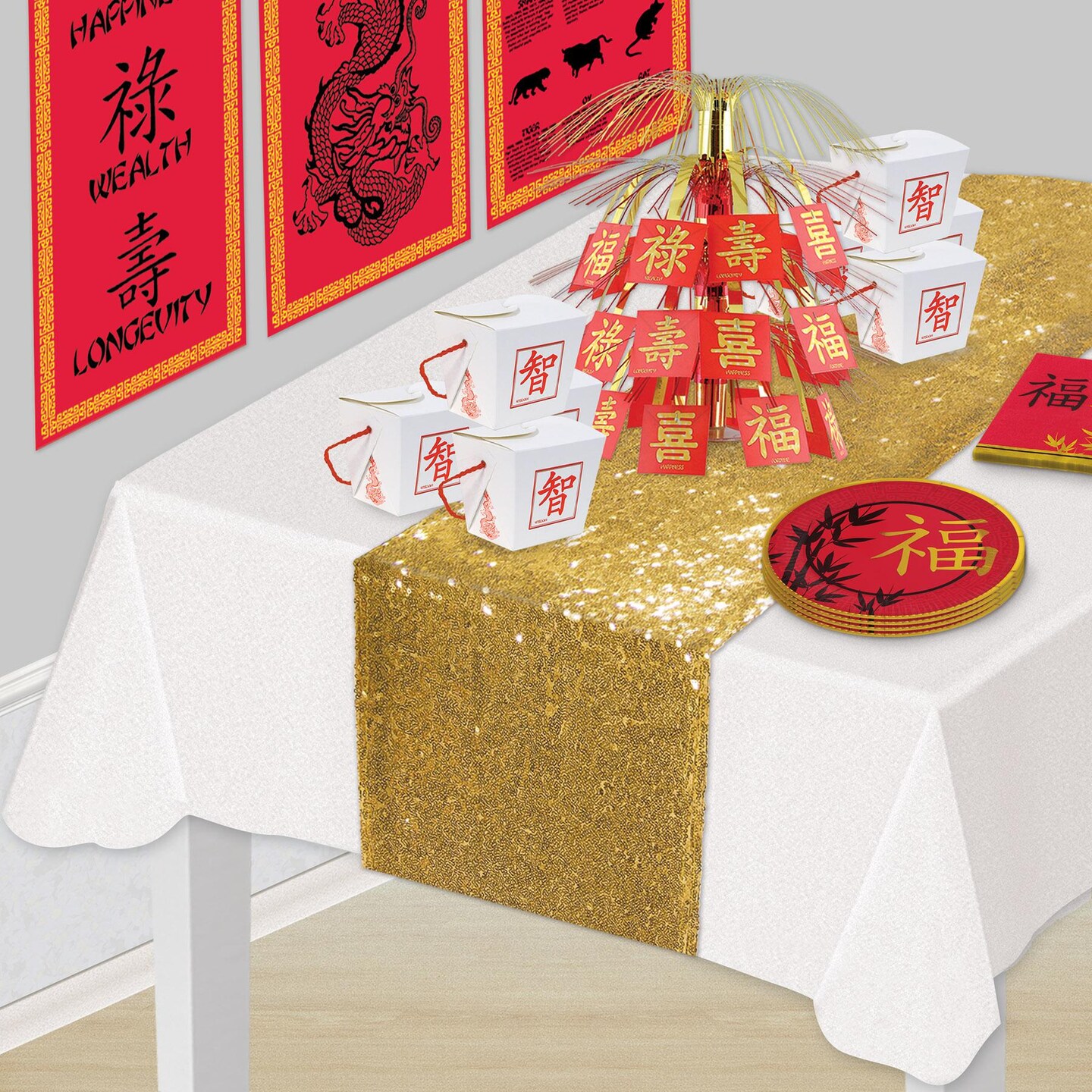 12 Pack Beistle Sequined Table Runner - gold