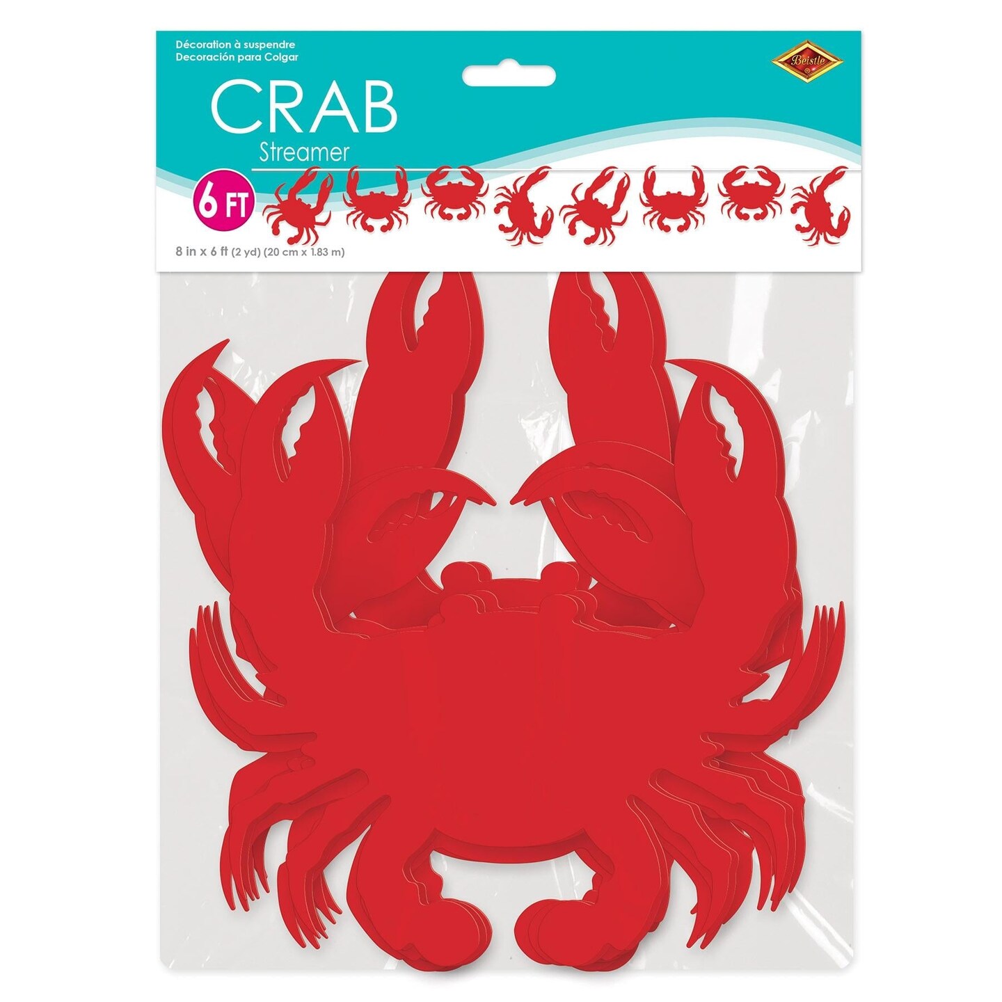 12 Pack Beistle Luau Party Crab Streamer