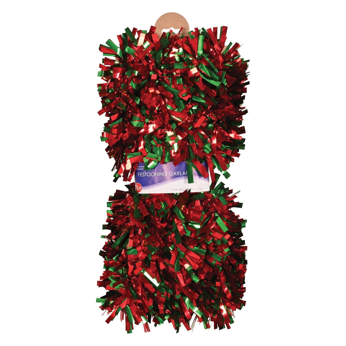 12 Pack Beistle Christmas 6-Ply Metallic Festooning Garland - red/green
