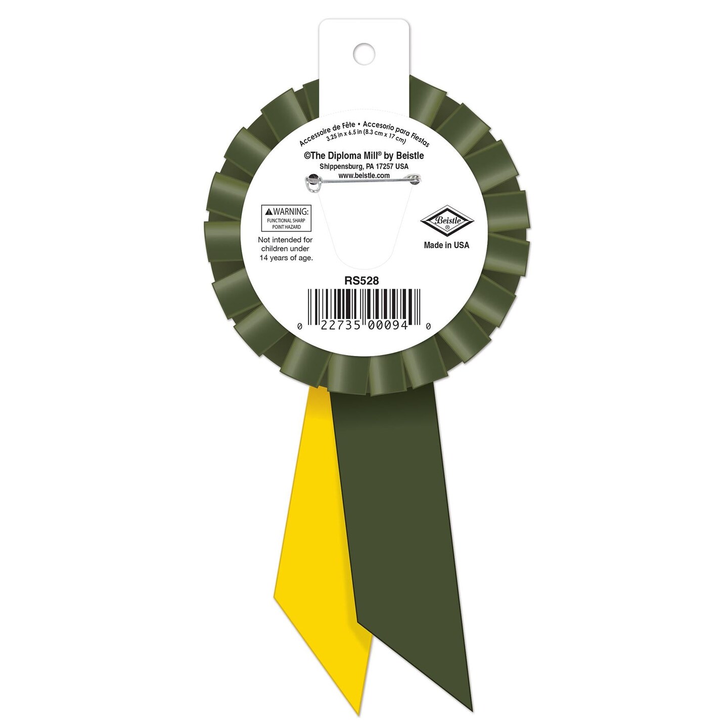 6 Pack Beistle Military Pride Rosette- Army- 6.5 Inch