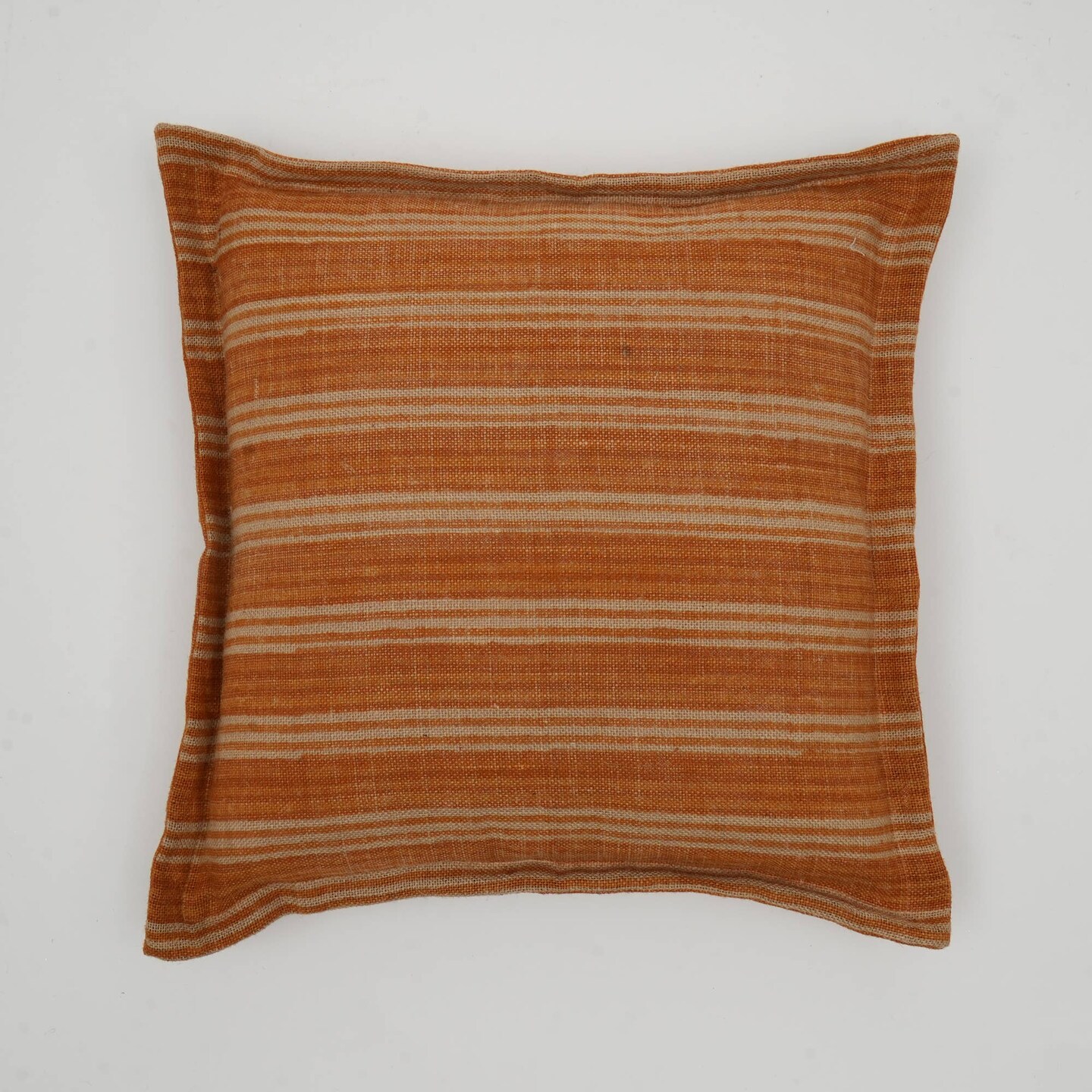 Throw Pillow | Double-Sided Stripe Pattern Jute Pillow – Rustic Decorative Cushion for Eco-Friendly Home Décor | 20"x20"