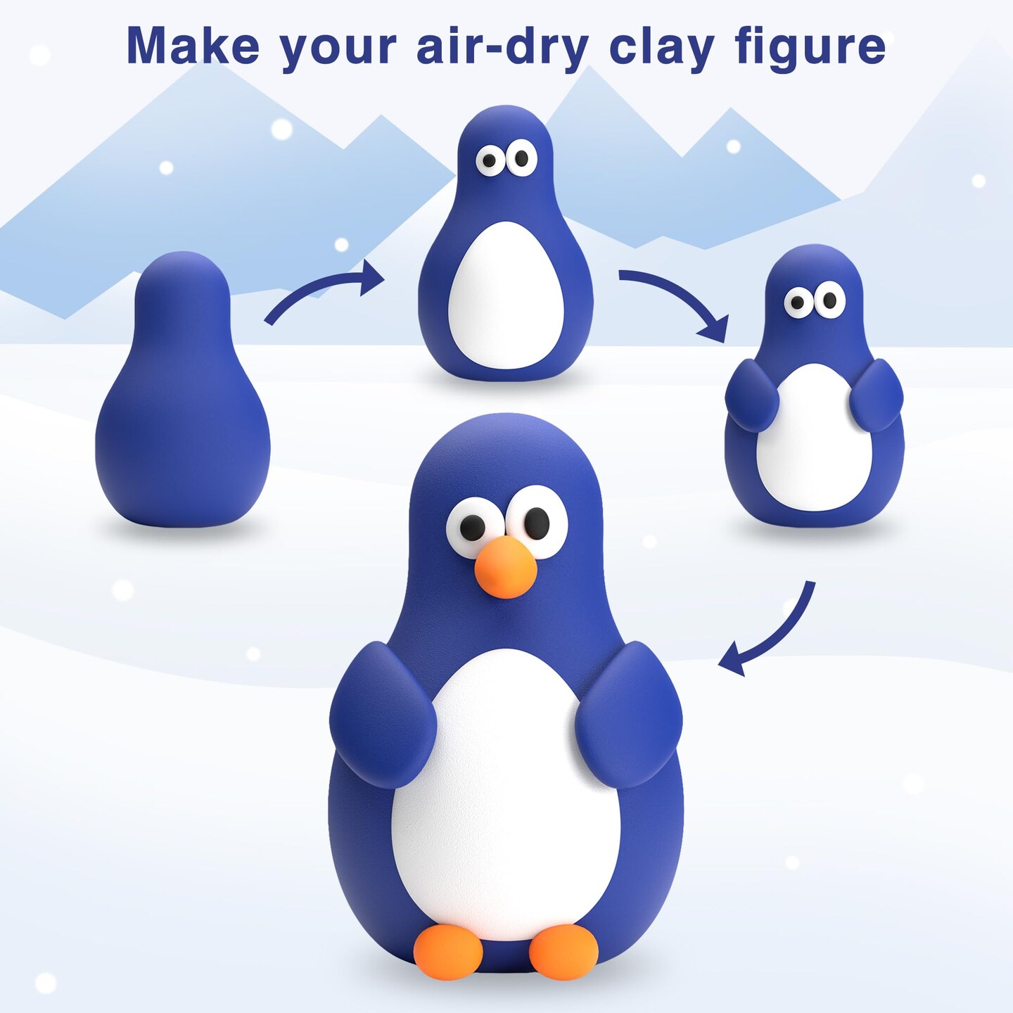 FlyFlag Air Dry Clay Kit - 24 Colors, Soft &#x26; Ultra Light, Modeling Clay for Kids with Accessories, Tools and Tutorials