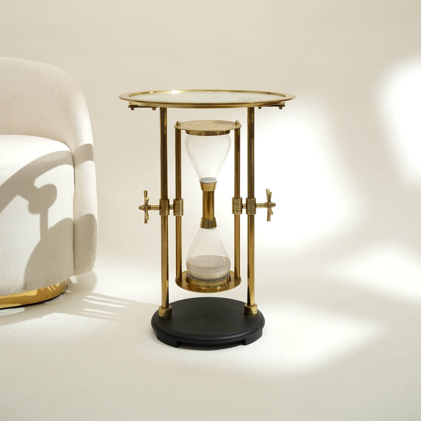 Decorative Hourglass End Table-Side Table-18x18x24&#x22;