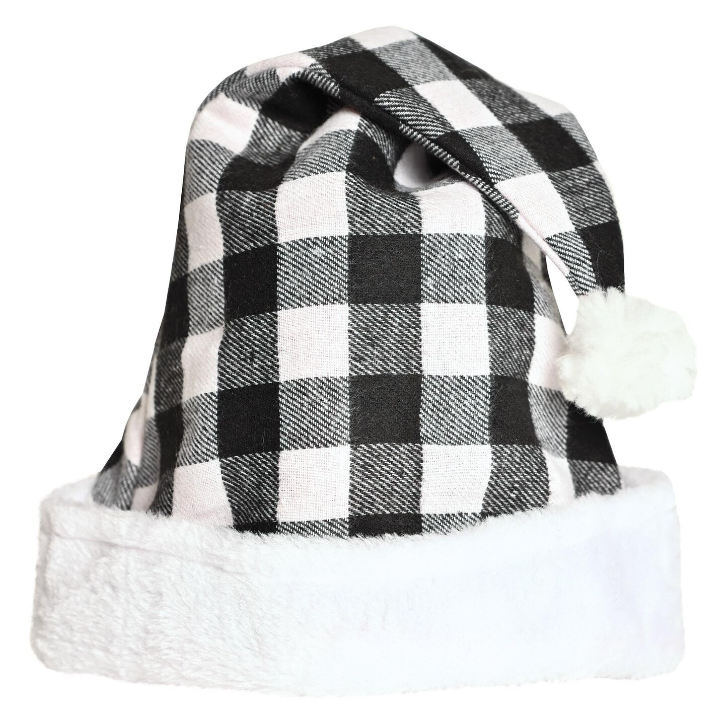 12 Pack Beistle Christmas Plaid Santa Hat - Black &#x26; White