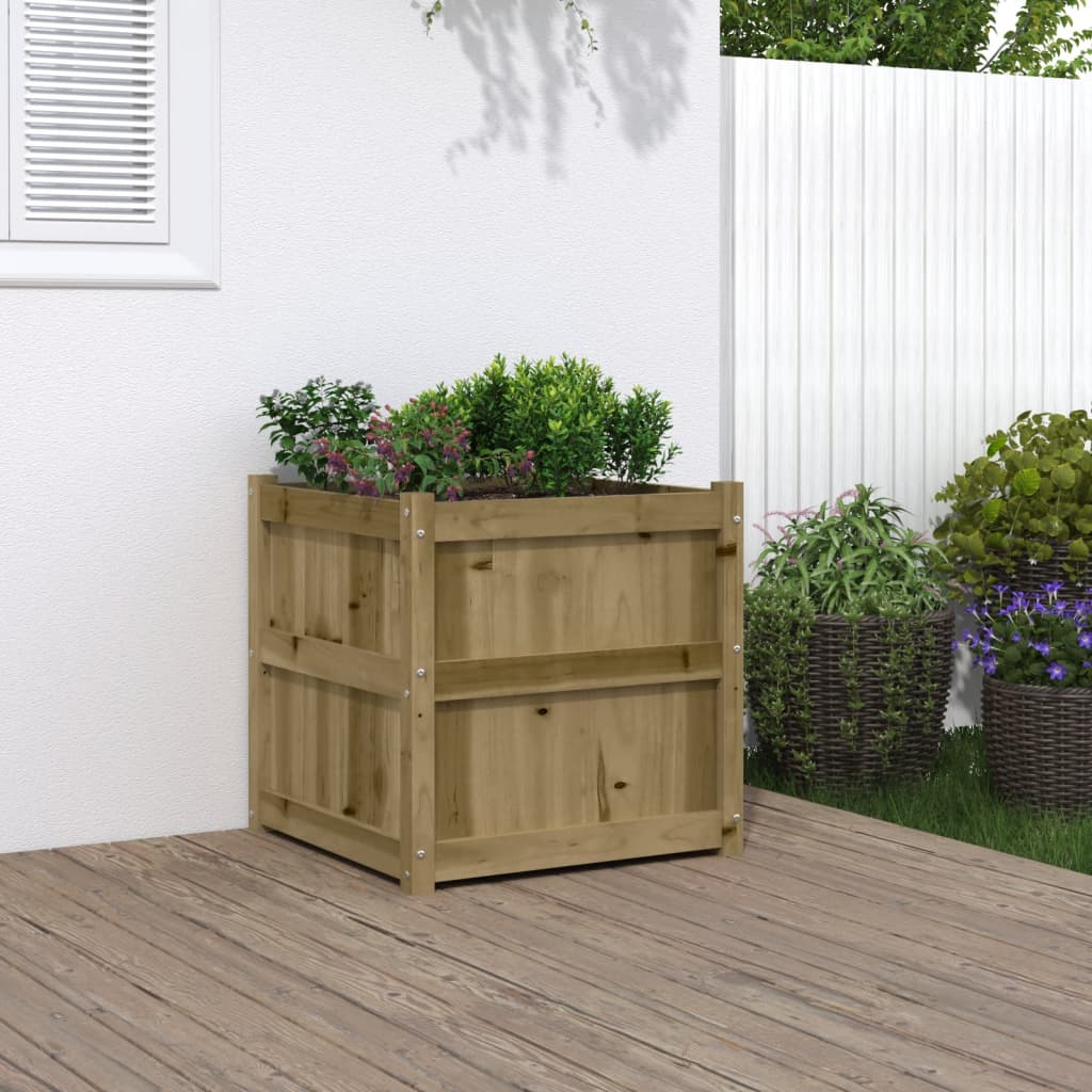 vidaXL Garden Planter 23.6&#x22;x23.6&#x22;x23.6&#x22; Impregnated Wood Pine