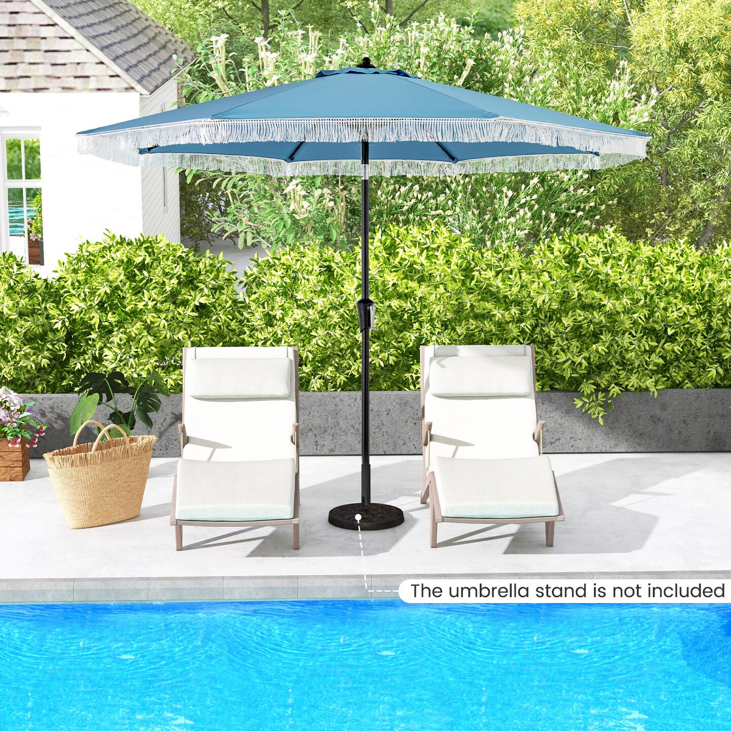9 FT Patio Umbrella with UV-Resistant Fabric, Adjustable Tilt, and Easy Setup for Outdoor Garden, Pool, and Backyard
