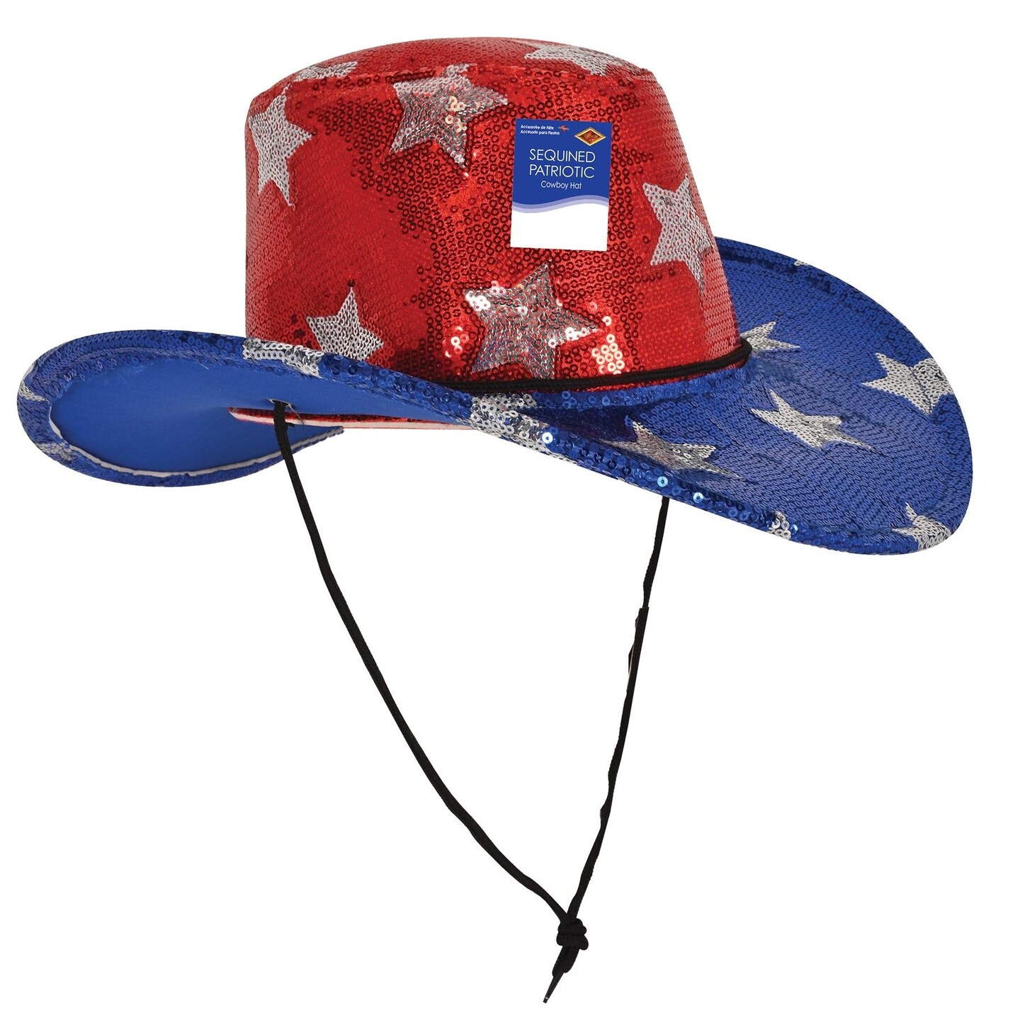 6 Pack Beistle Sequined Patriotic Cowboy Hat