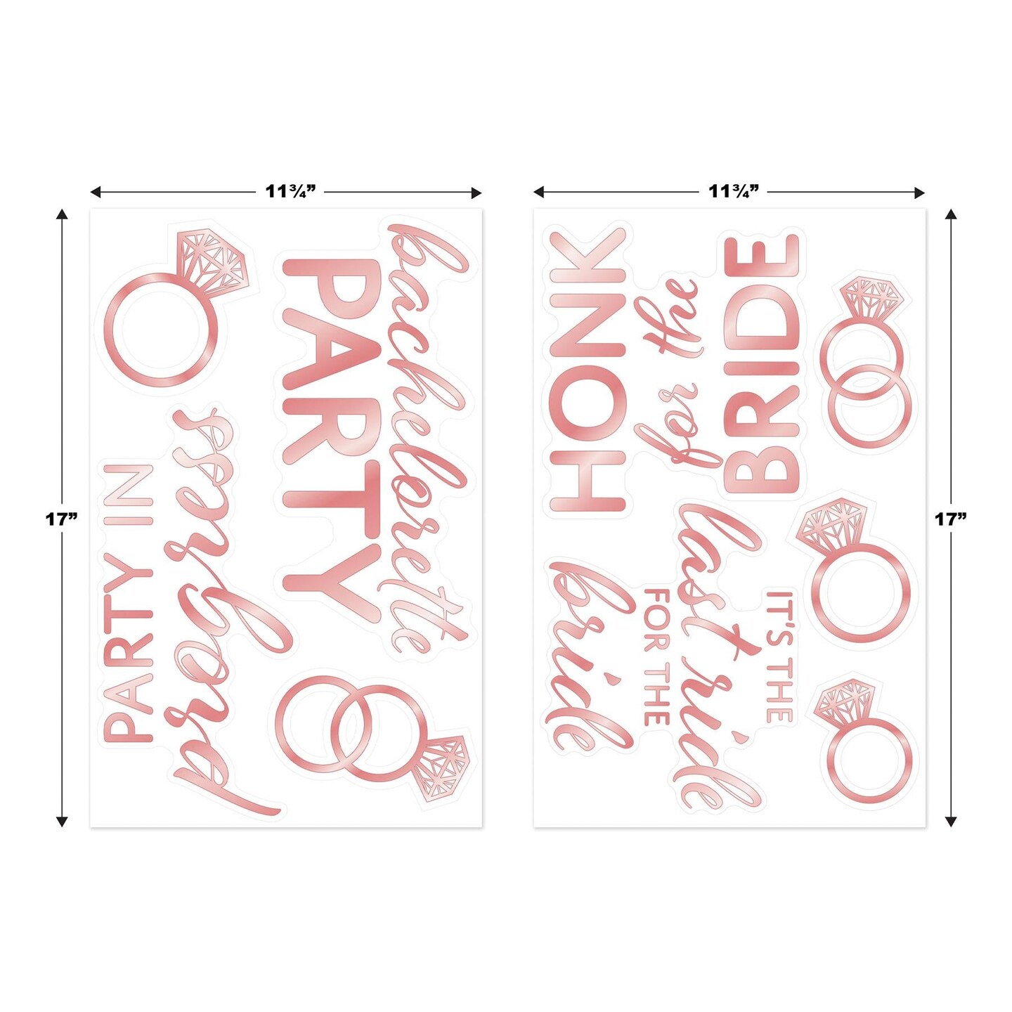 12 Pack Beistle Bachelorette Party 9 Piece Auto-Clings
