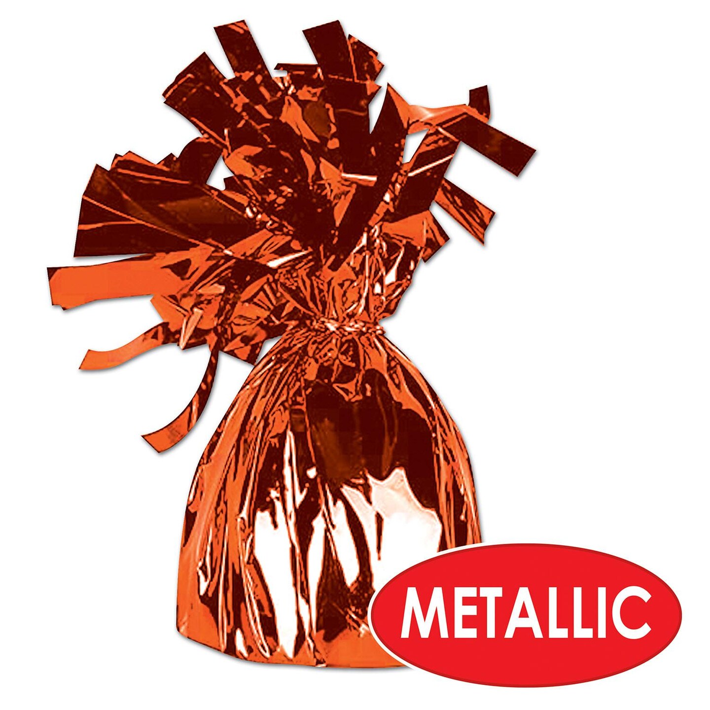 12 Pack Beistle Metallic Wrapped Balloon Weight orange