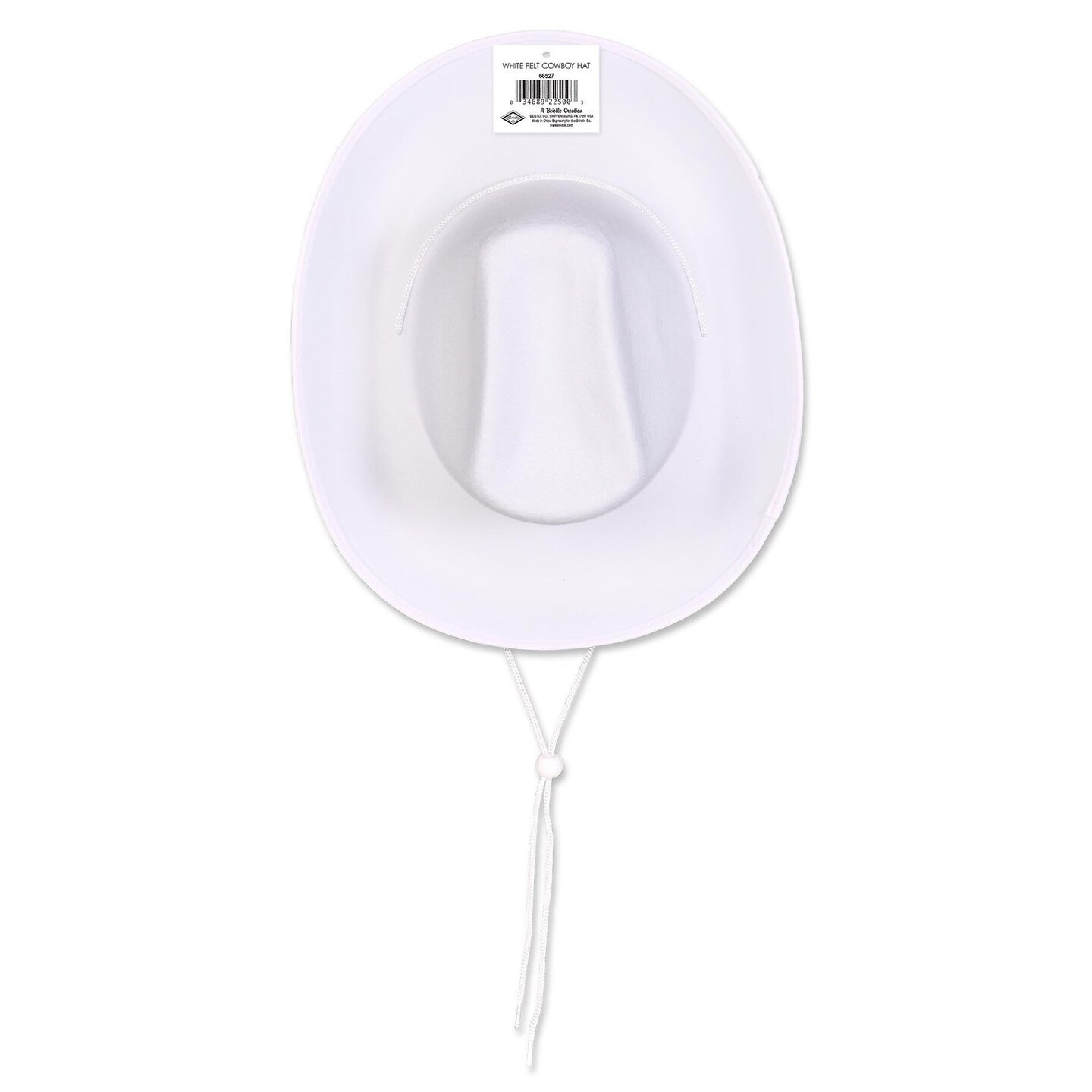 6 Pack Beistle White Felt Cowboy Hat