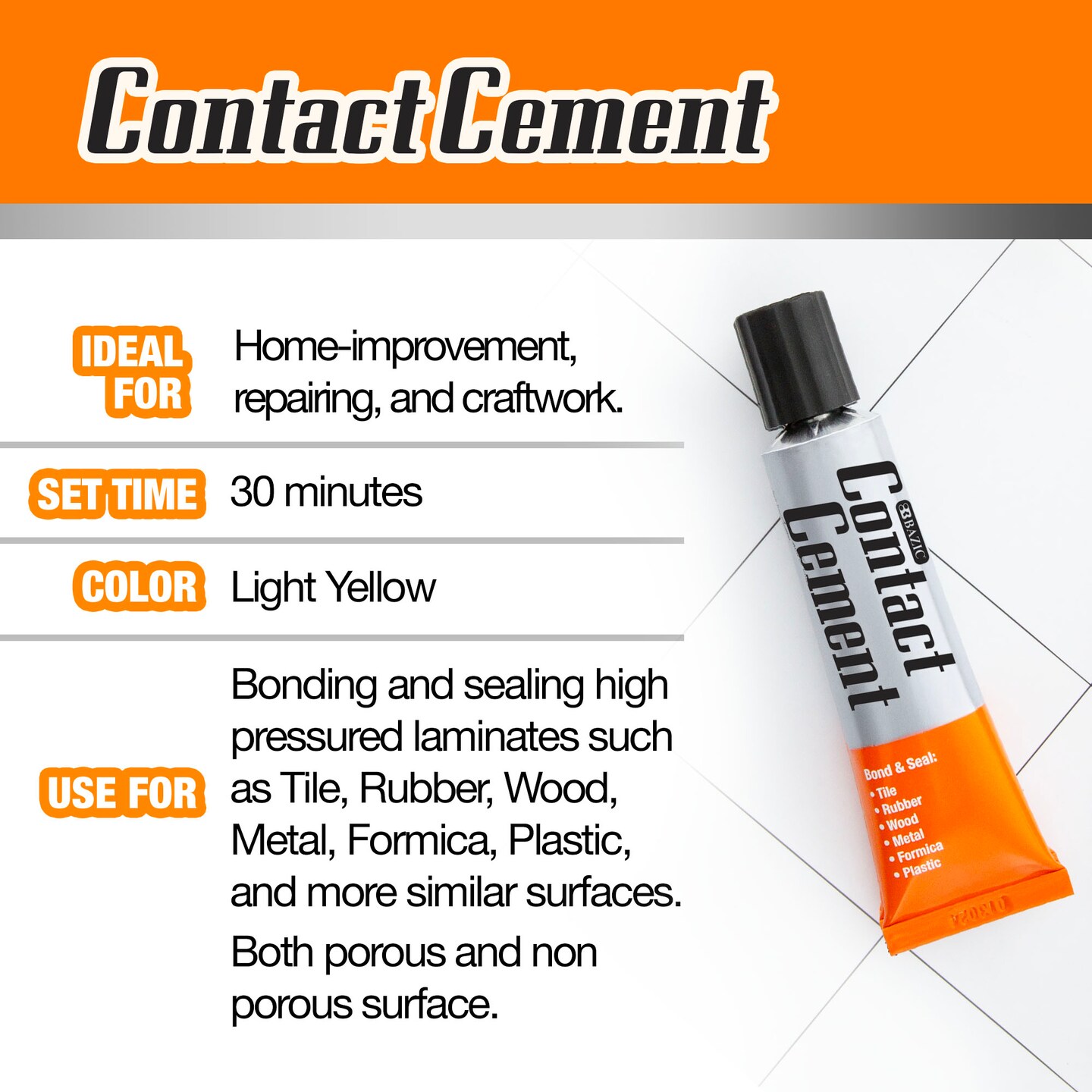 BAZIC Contact Cement Adhesive 1 FL OZ (30 mL)