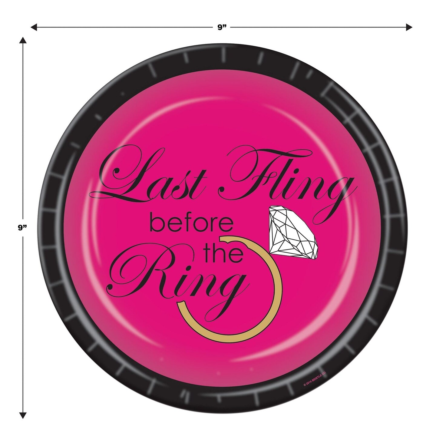 96 Pack Beistle Bachelorette Last Fling Paper Plates 9 inch