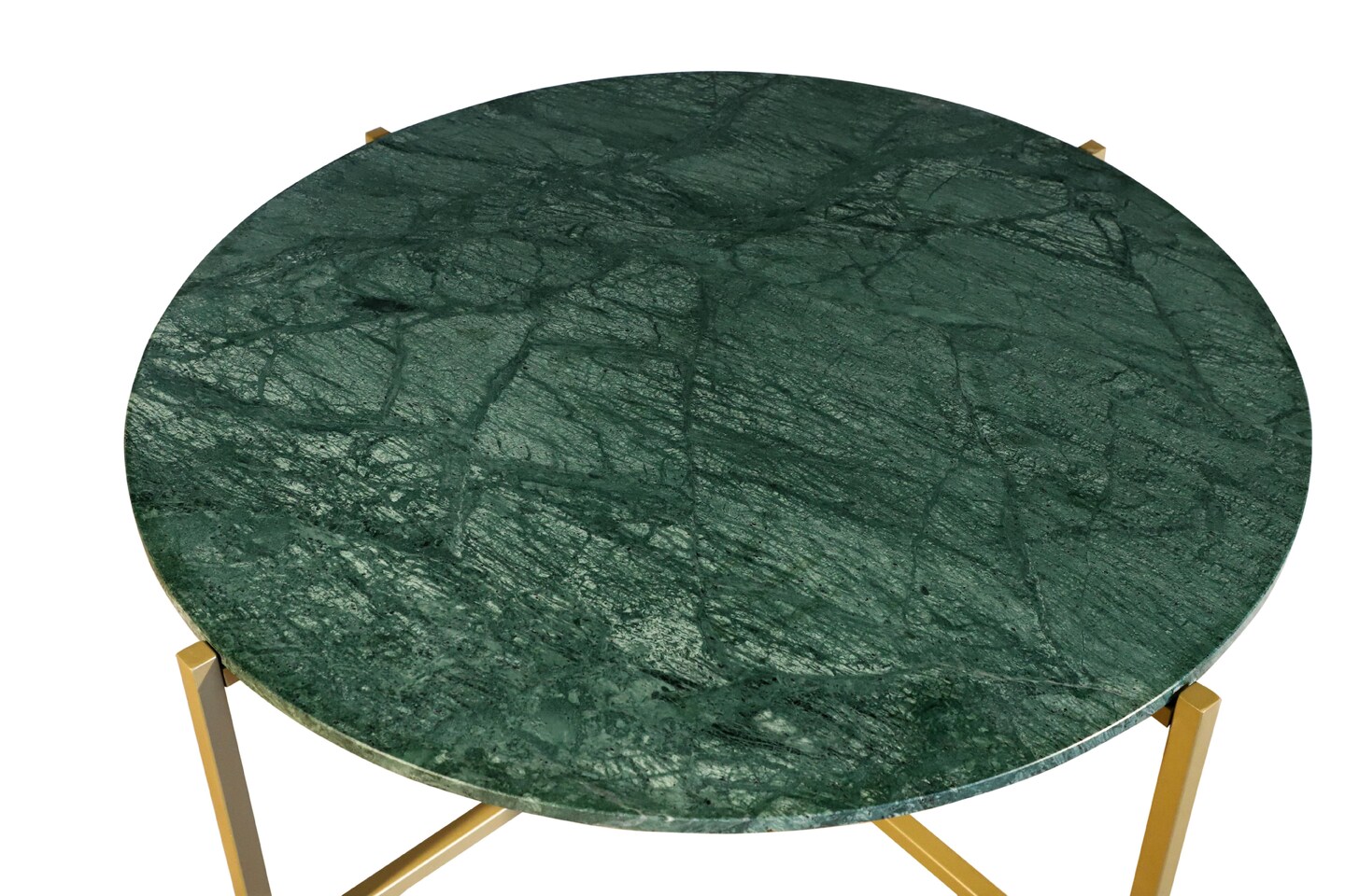 Green Marble Nesting Table with Golden Metal Frame (17&#x22; Height) | Elegant &#x26; Sturdy Side Table | Luxurious Space-Saving Design | Perfect for Living Room, Bedroom, Office &#x26; Home D&#xE9;cor