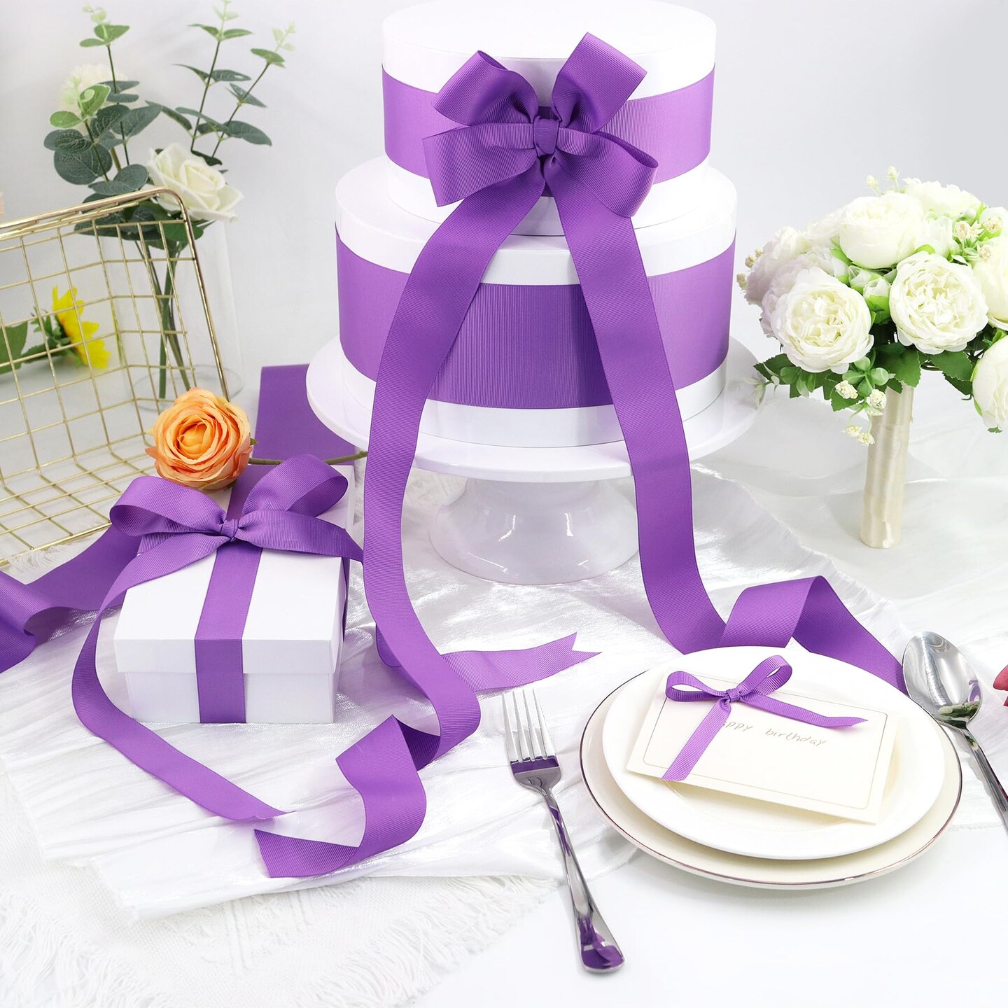 3/8 Inches Grosgrain Ribbons Fabric Ribbons, 20 Colors*2 Yards Each Total 40 Yards, Boutique Ribbons for Gifts Wrapping, DIY Bow Hair Accessories