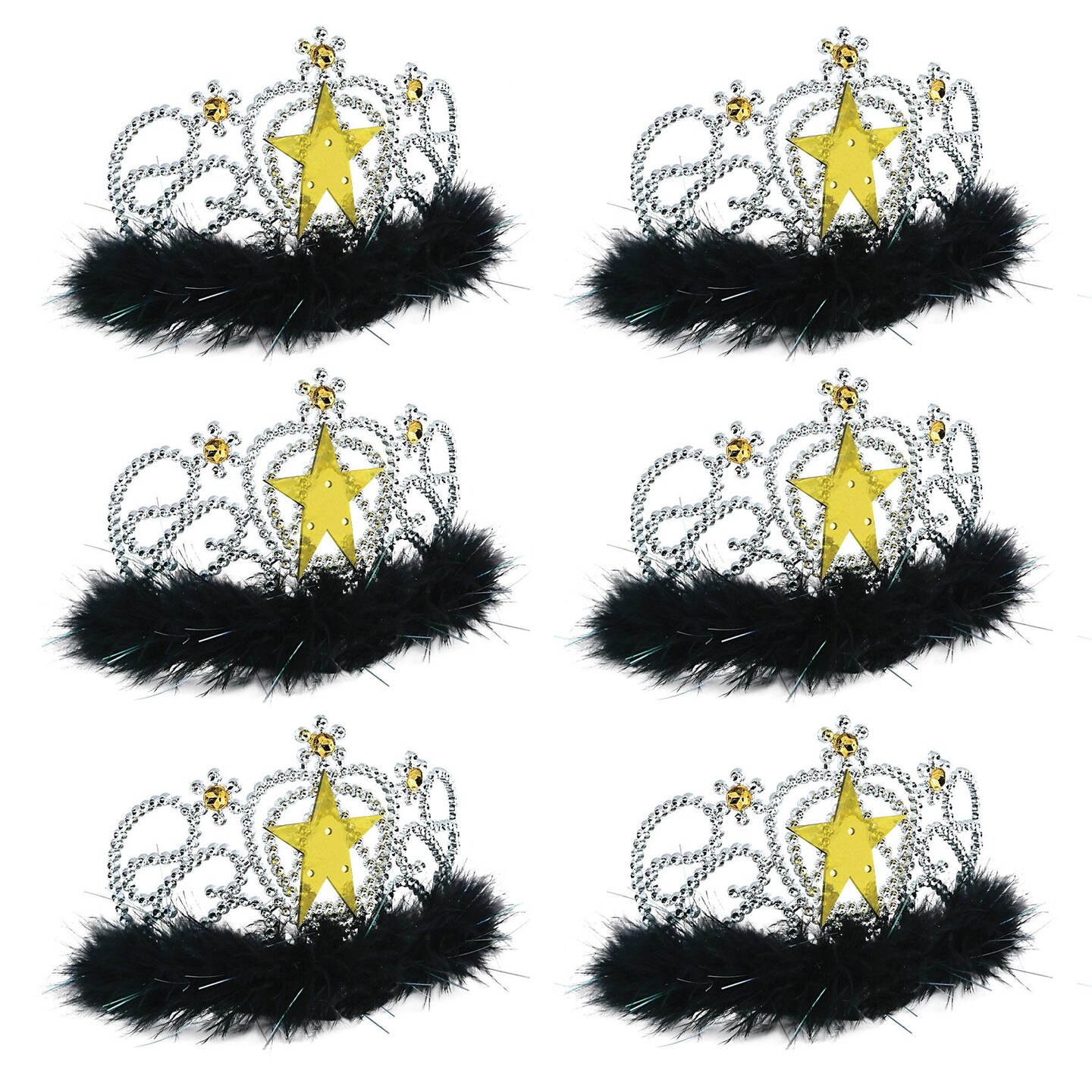 6 Pack Beistle Plastic Light-Up Star Tiara