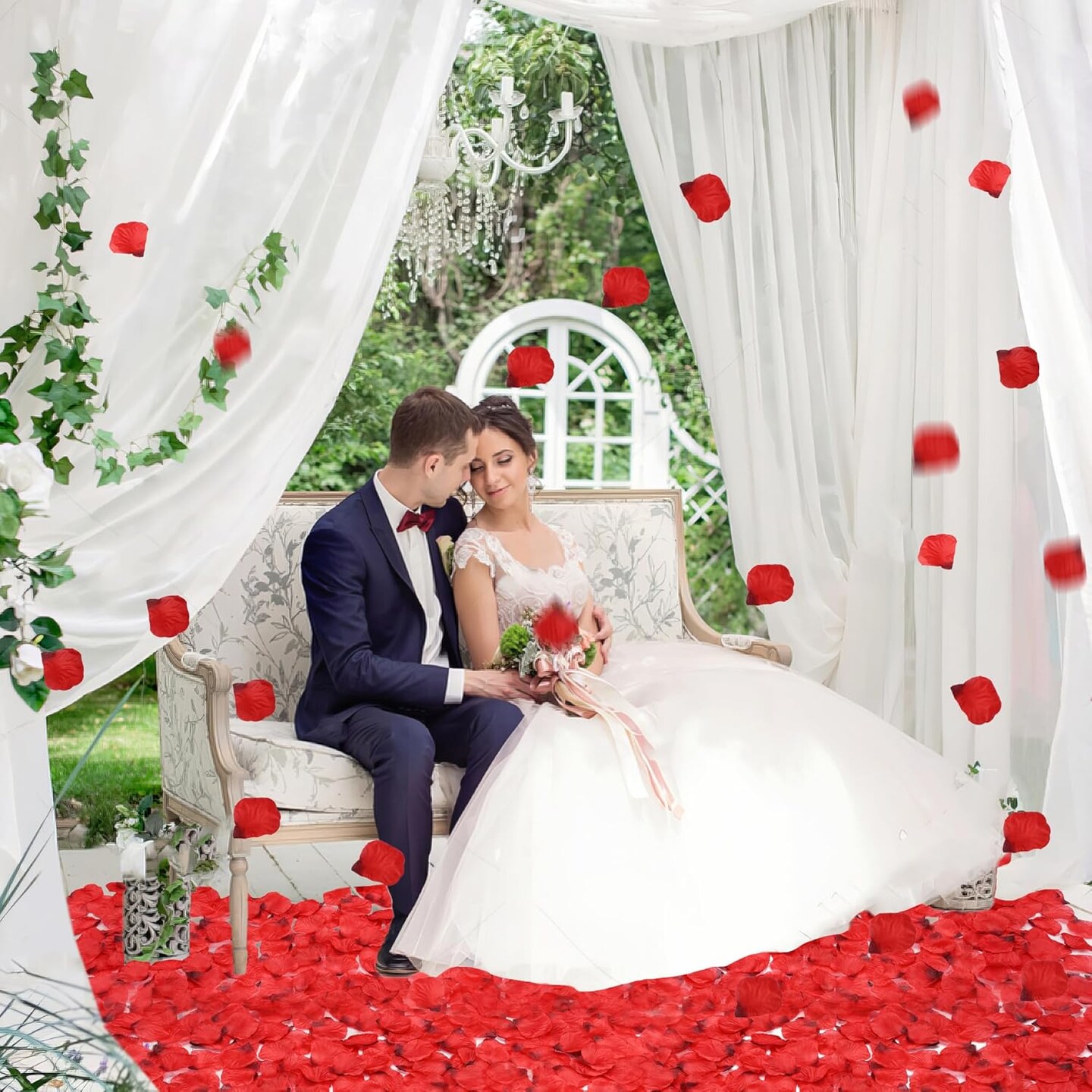 3000 PCS Dark Red Artificial Silk Rose Petals for Romantic Night, Wedding, Party, Anniversary Flower Decorations