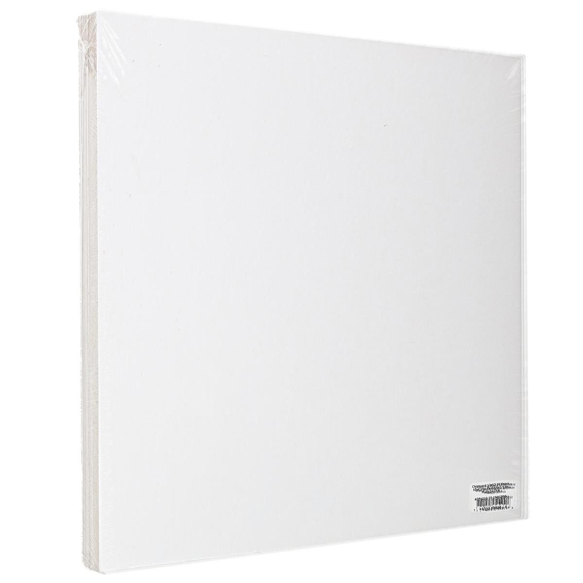 Chipboard 12x12 1X Heavy 50pt 25pcPk White 1 Side