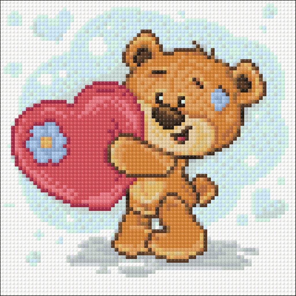 Bear with a Heart CS2698 7.9 x 7.9 inches Crafting Spark Diamond Painting Kit