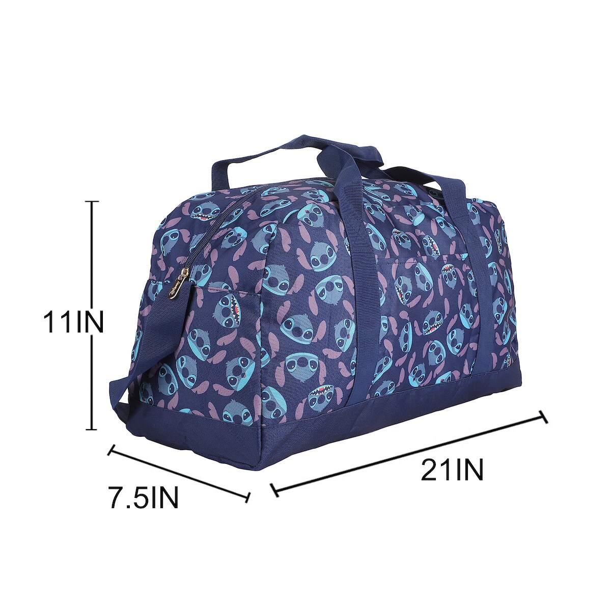 Lilo & Stitch All-Over Stitch Face Print Blue 21" Packable Duffel