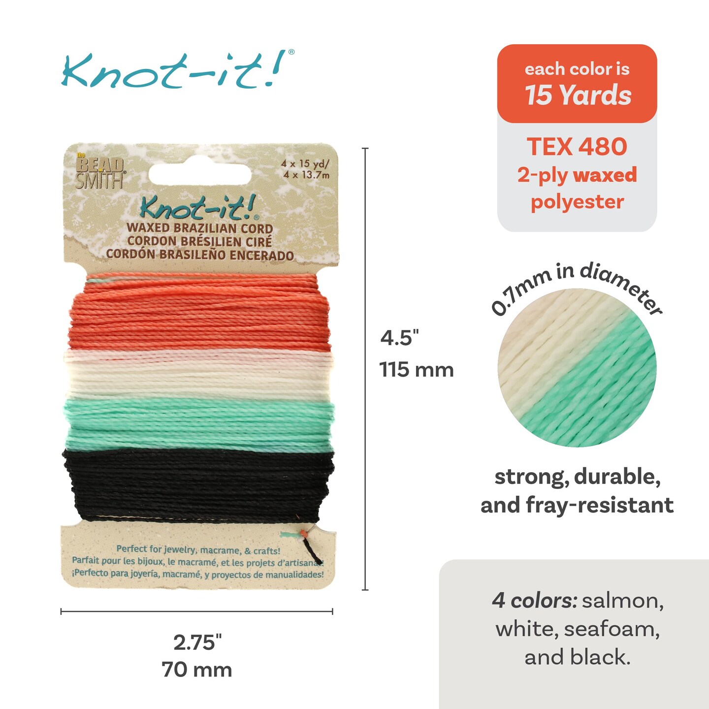 The Beadsmith Brazillian Waxed Cord Mix