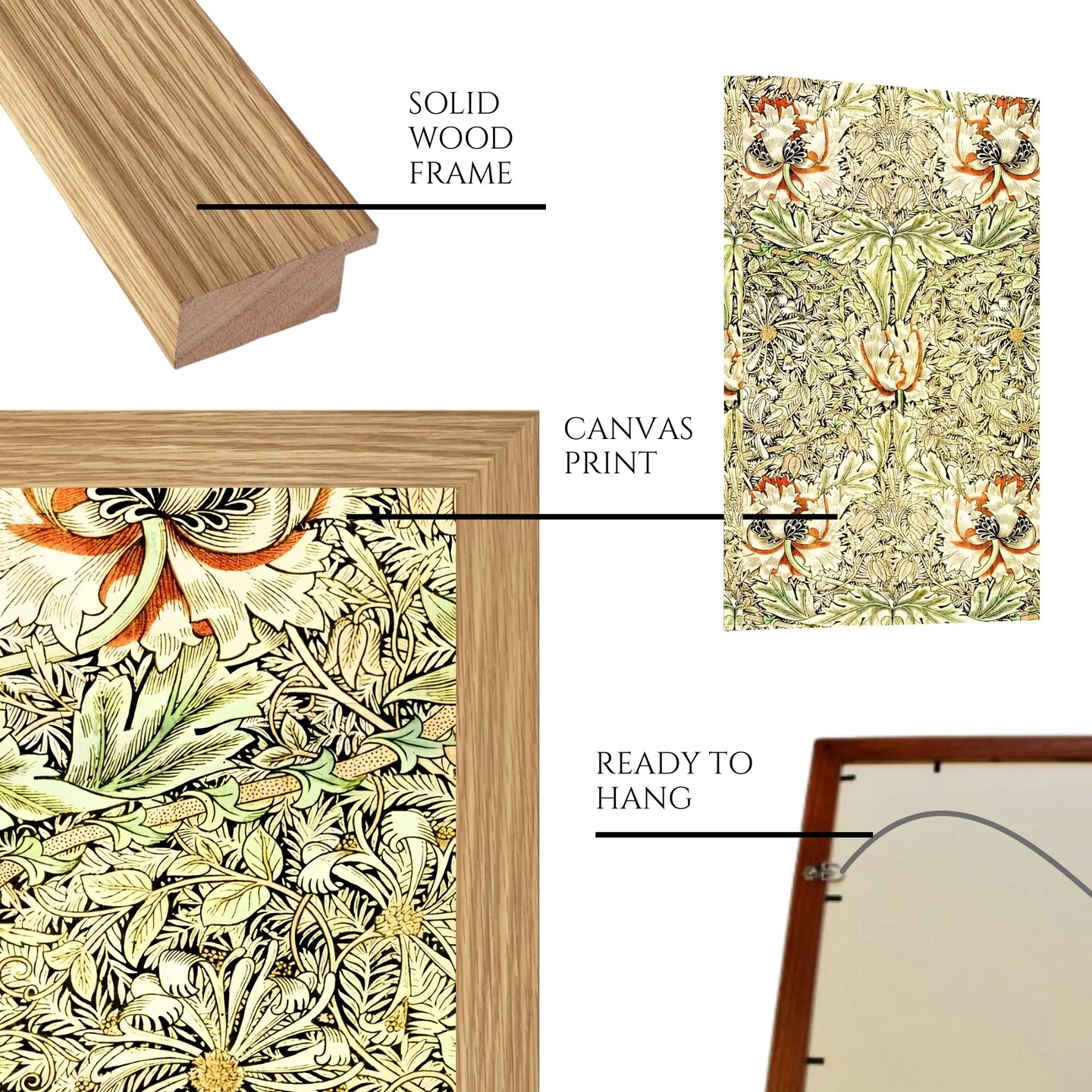 Large Framed Corporate Office Decor Wall Art Canvas 40x60 Inch - William Morris