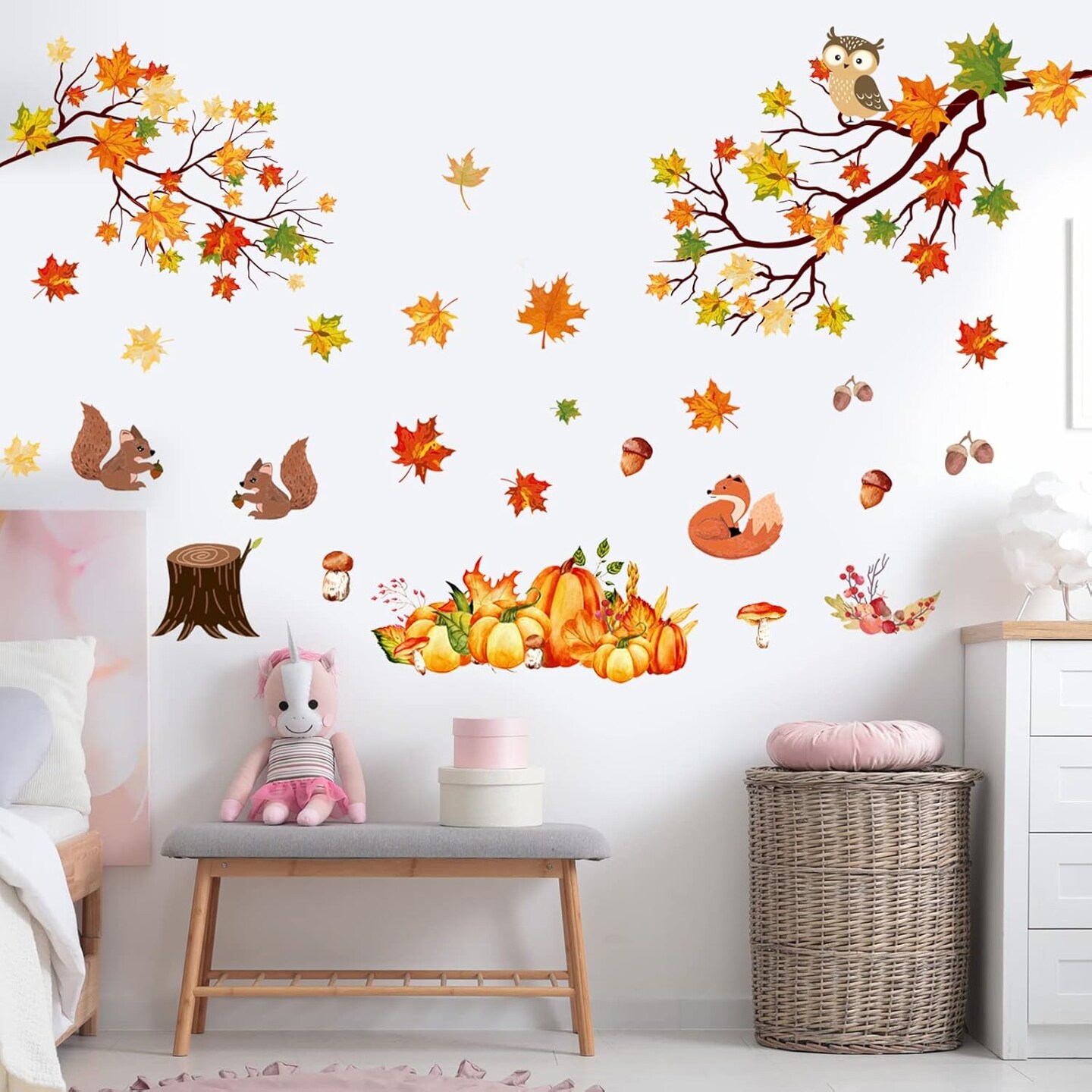Thanksgiving Fall Maple Leaves Wall Sticker