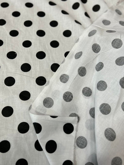1 Yard Poly Cotton Fabric 1" Polka Dot Print, 58" Wide Durable Material for Apparel & Crafts