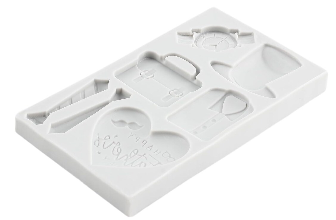 Father&#x27;s Day Fondant Molds Mustache Tie Watch T-Shirt