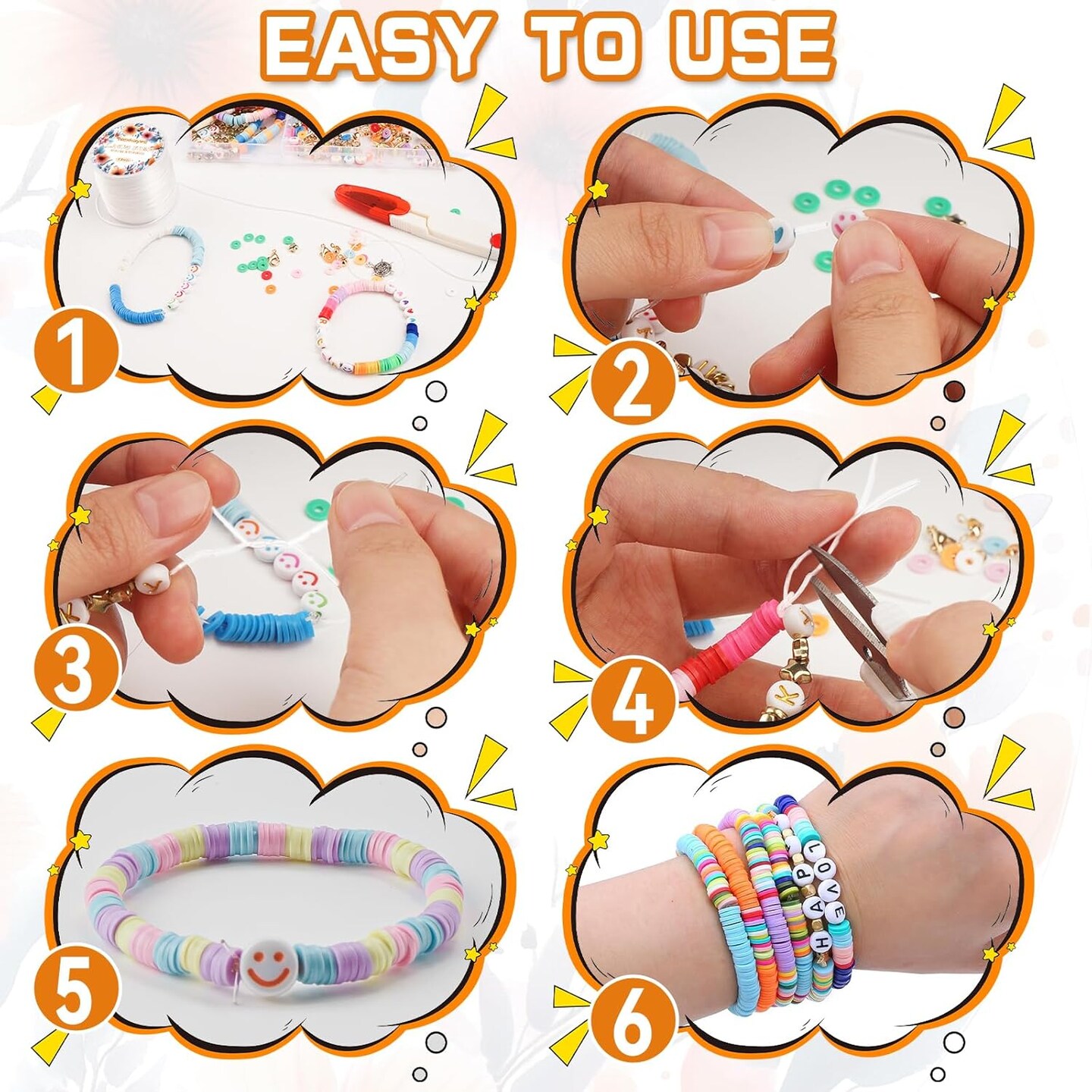 Elastic String for Bracelets, Wear-Resistant Bead Stings for DIY Bracelet, Necklace and Jewelry Making