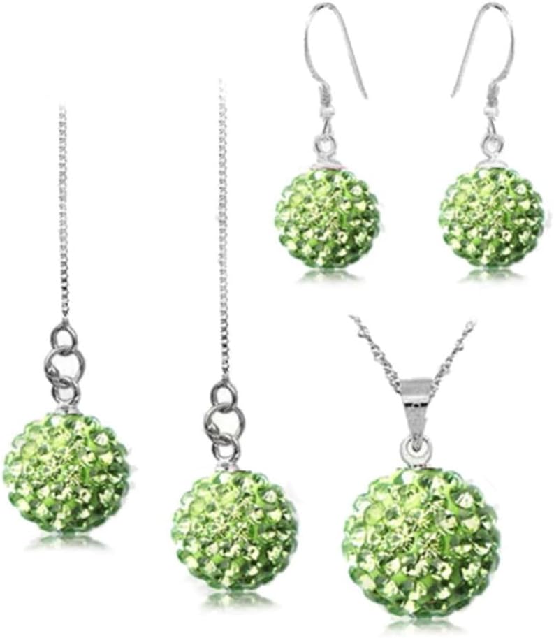 100pcs Grade A Suncatcher Crystal Rhinestone Pave Loose Beads 10mm Peridot Green Polymer Clay Disco Spacer Ball