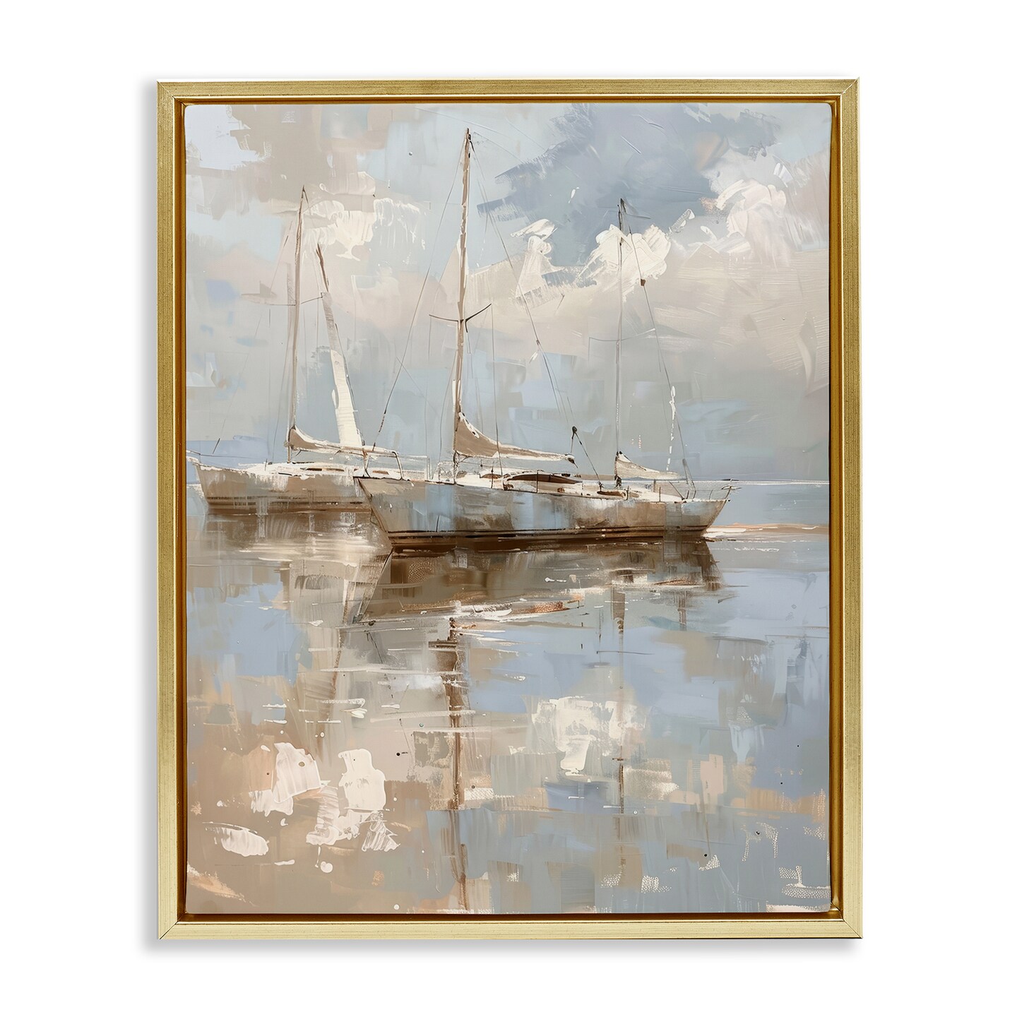 Stupell Industries Race Day Sailboats Floater Framed Canvas Wall Art Design by Petal Prints Design